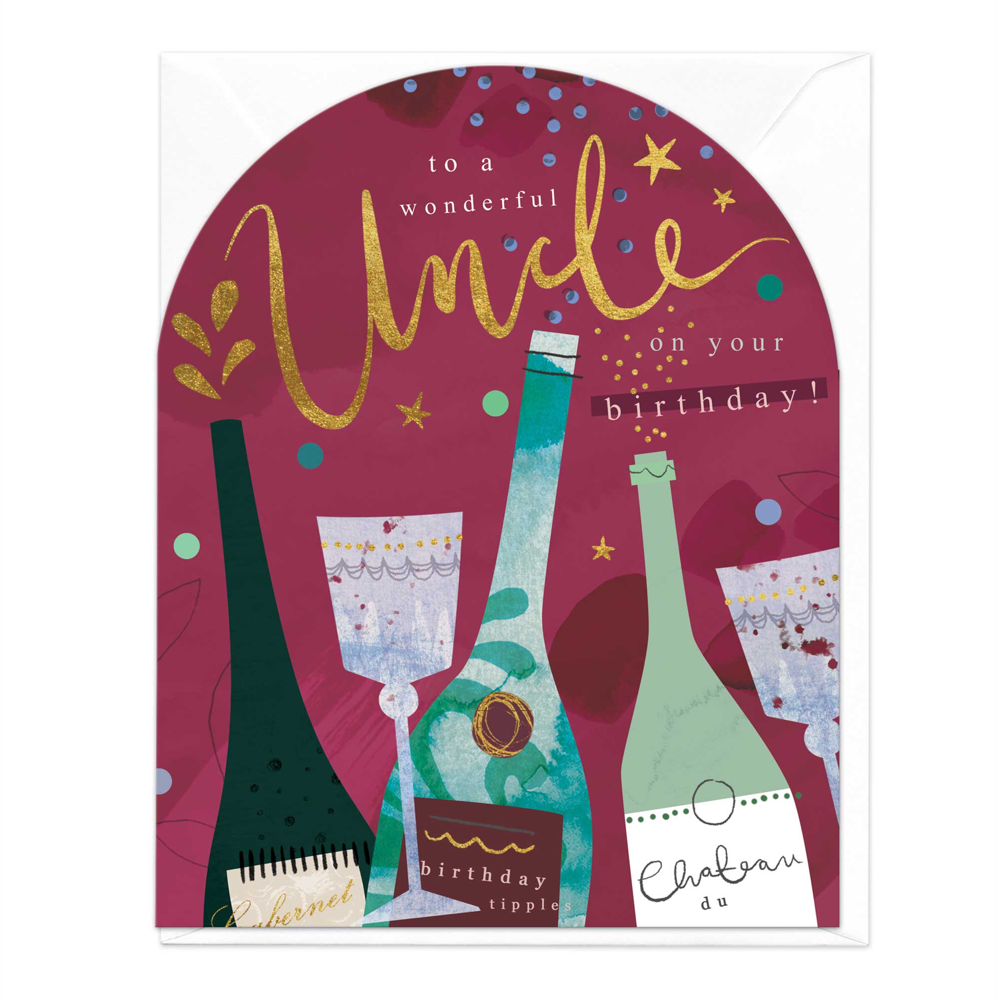 Red Wine Uncle Birthday Card