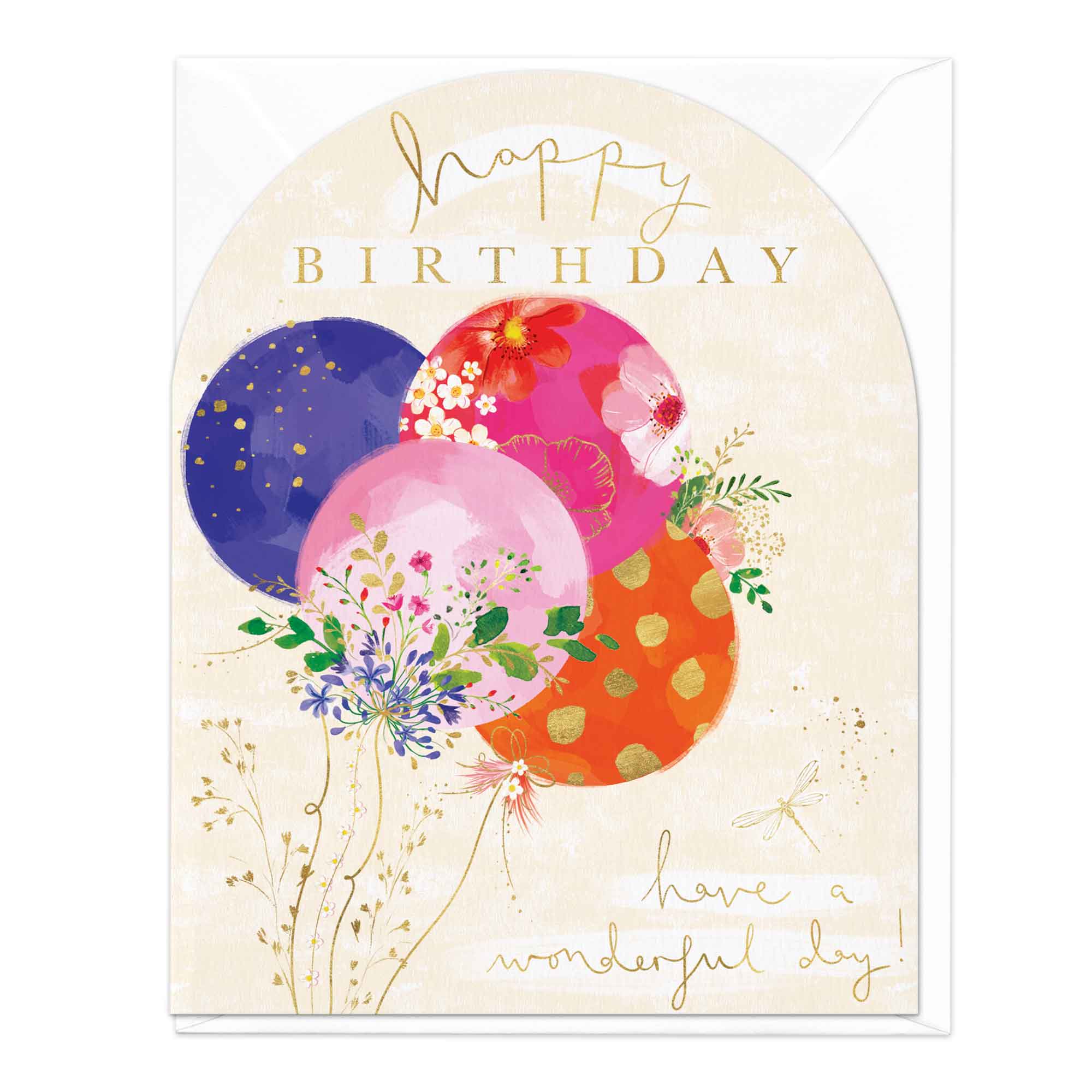 Flowers And Ballons Birthday Card