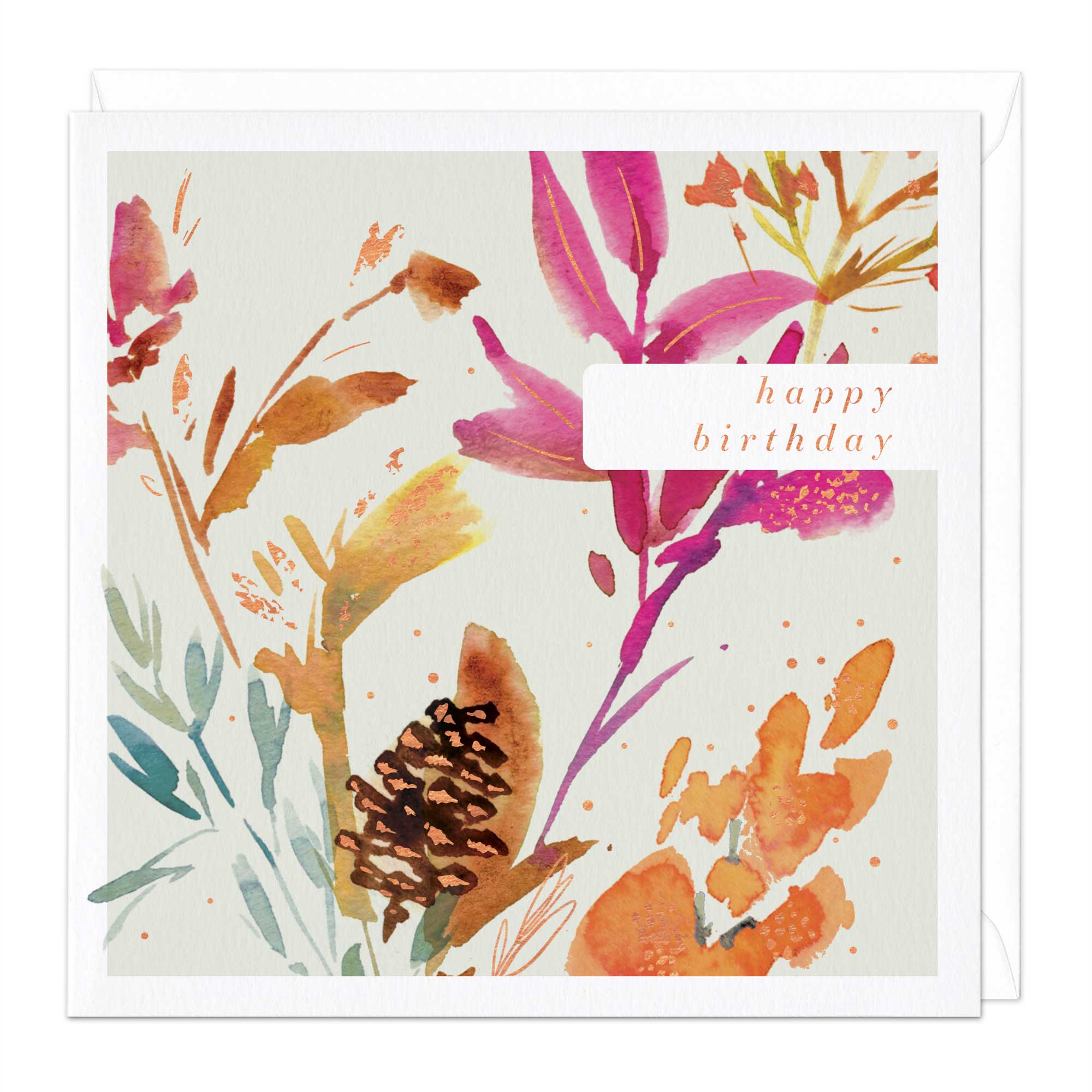 Autumn Flowers Ii Birthday Card