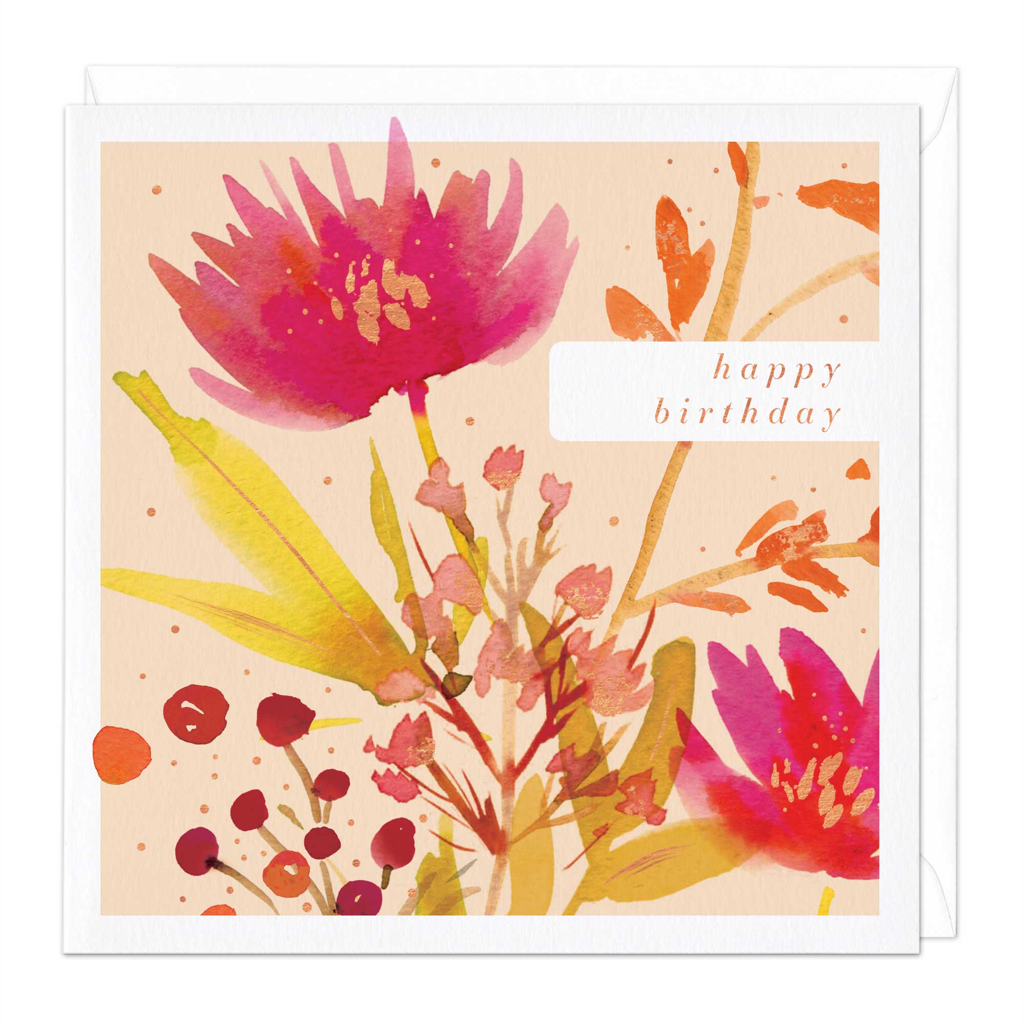 Autumn Flowers Birthday Card