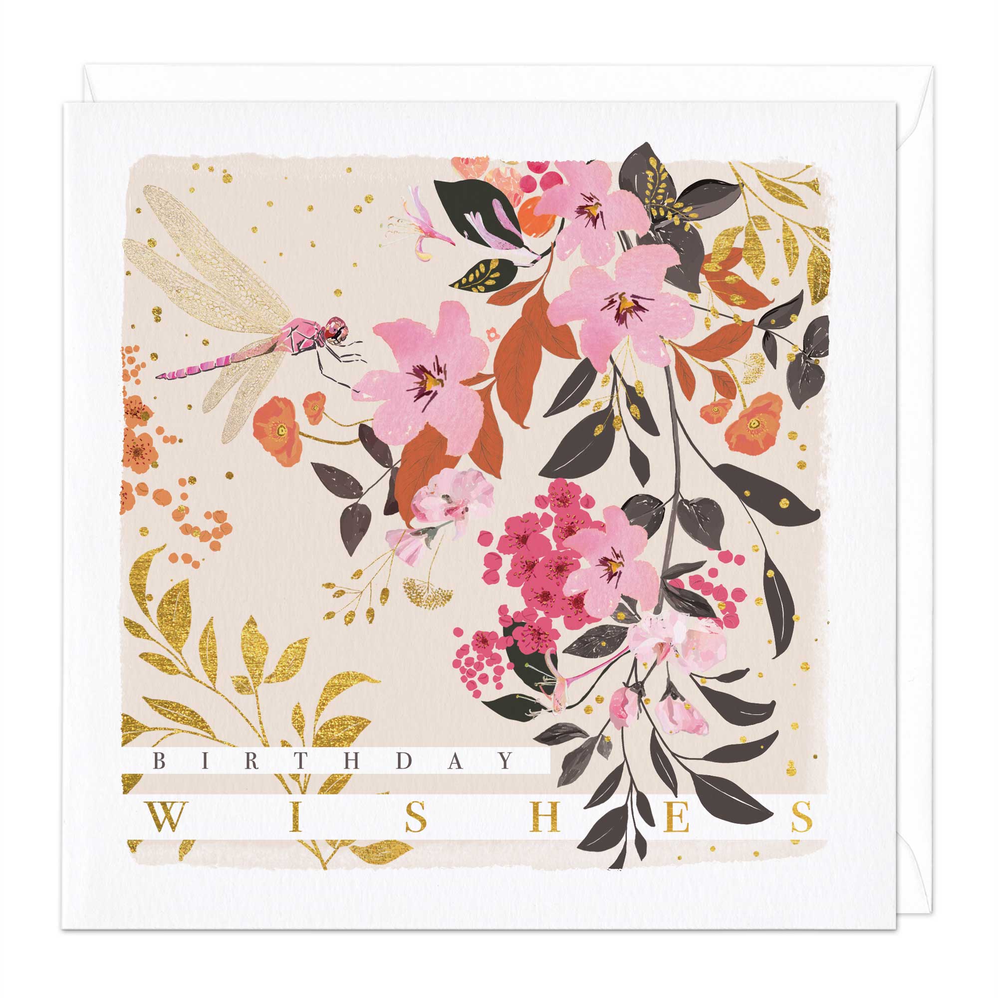 Pink Flowers Birthday Card