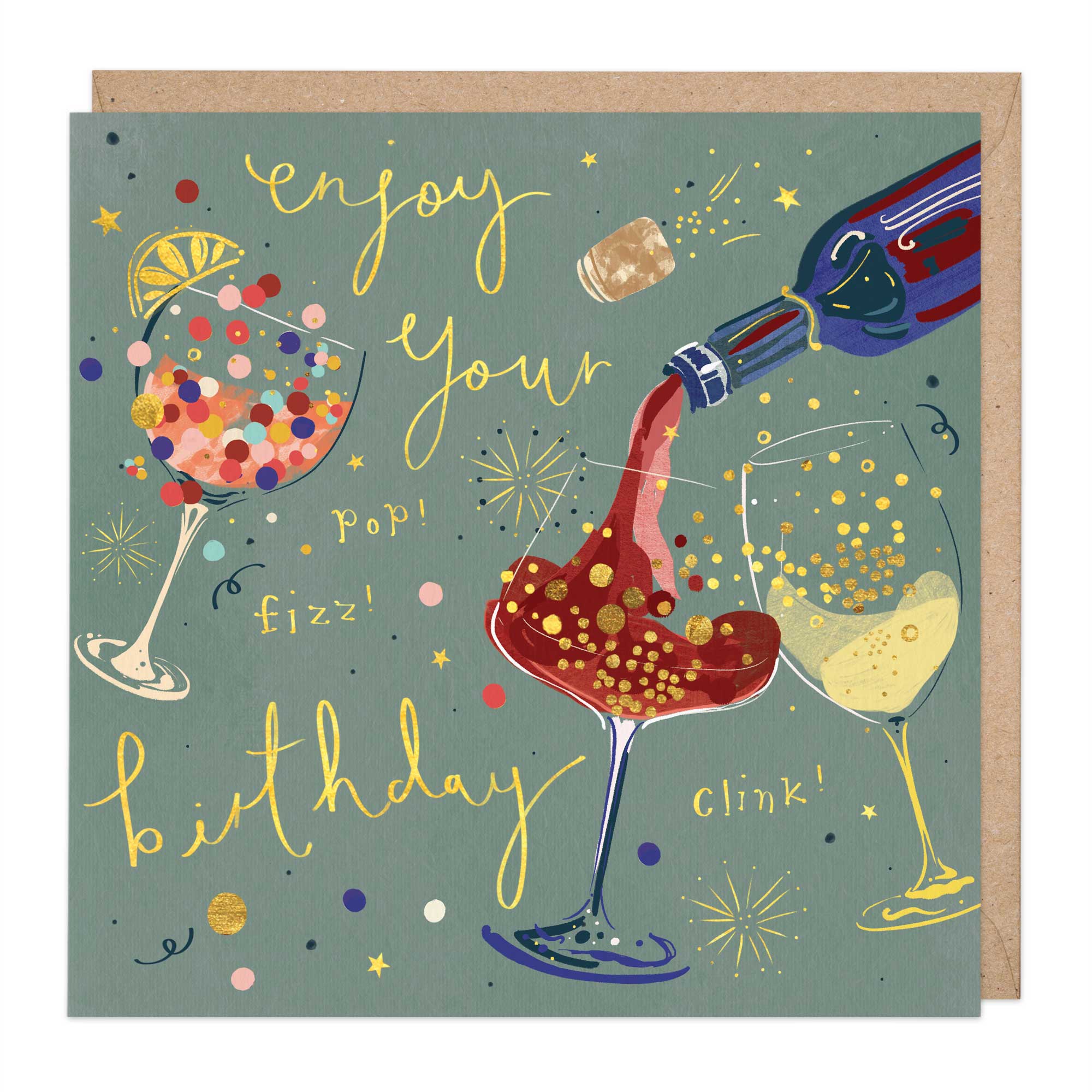 Prosecco And Wine Birthday Card