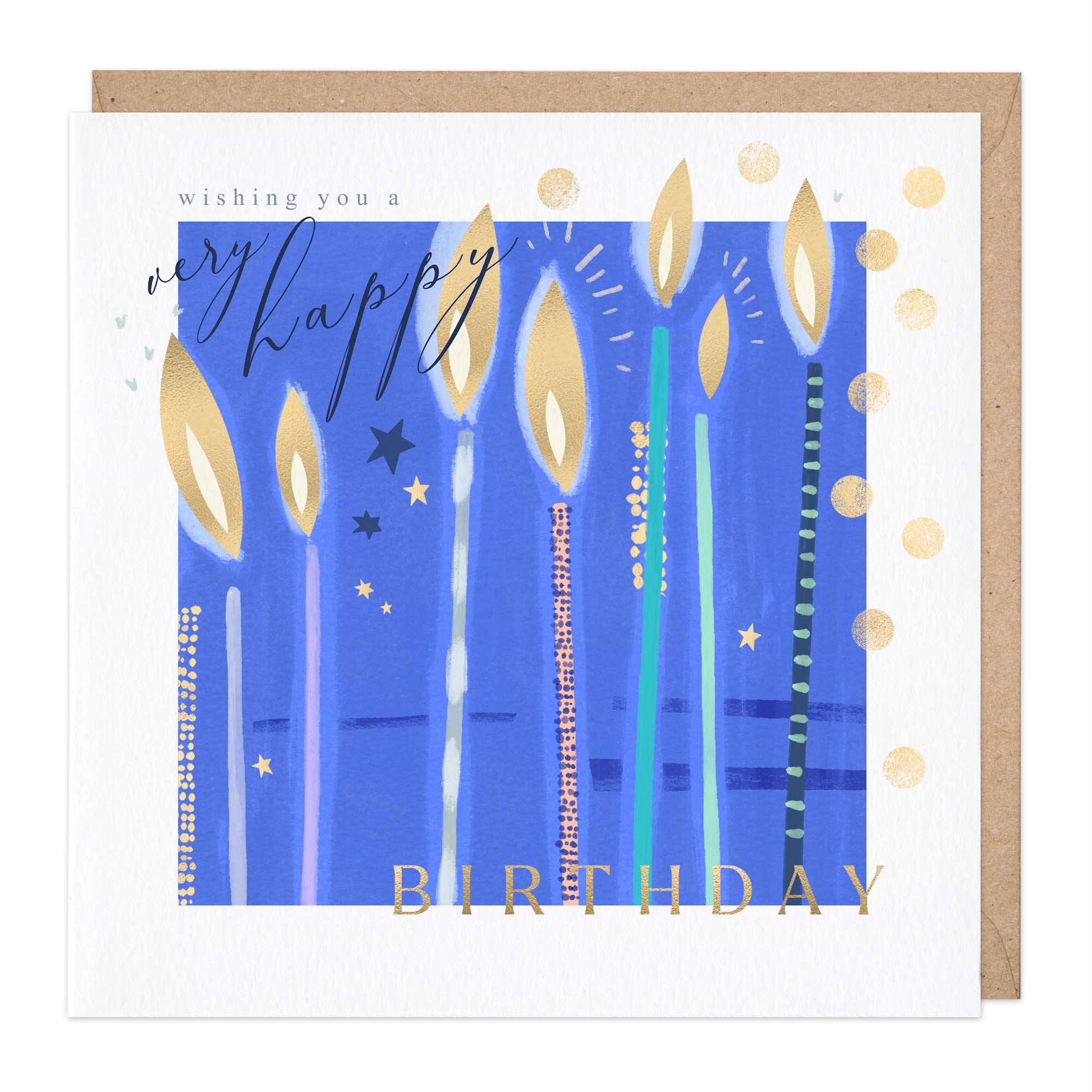 Blue Candles Birthday Card