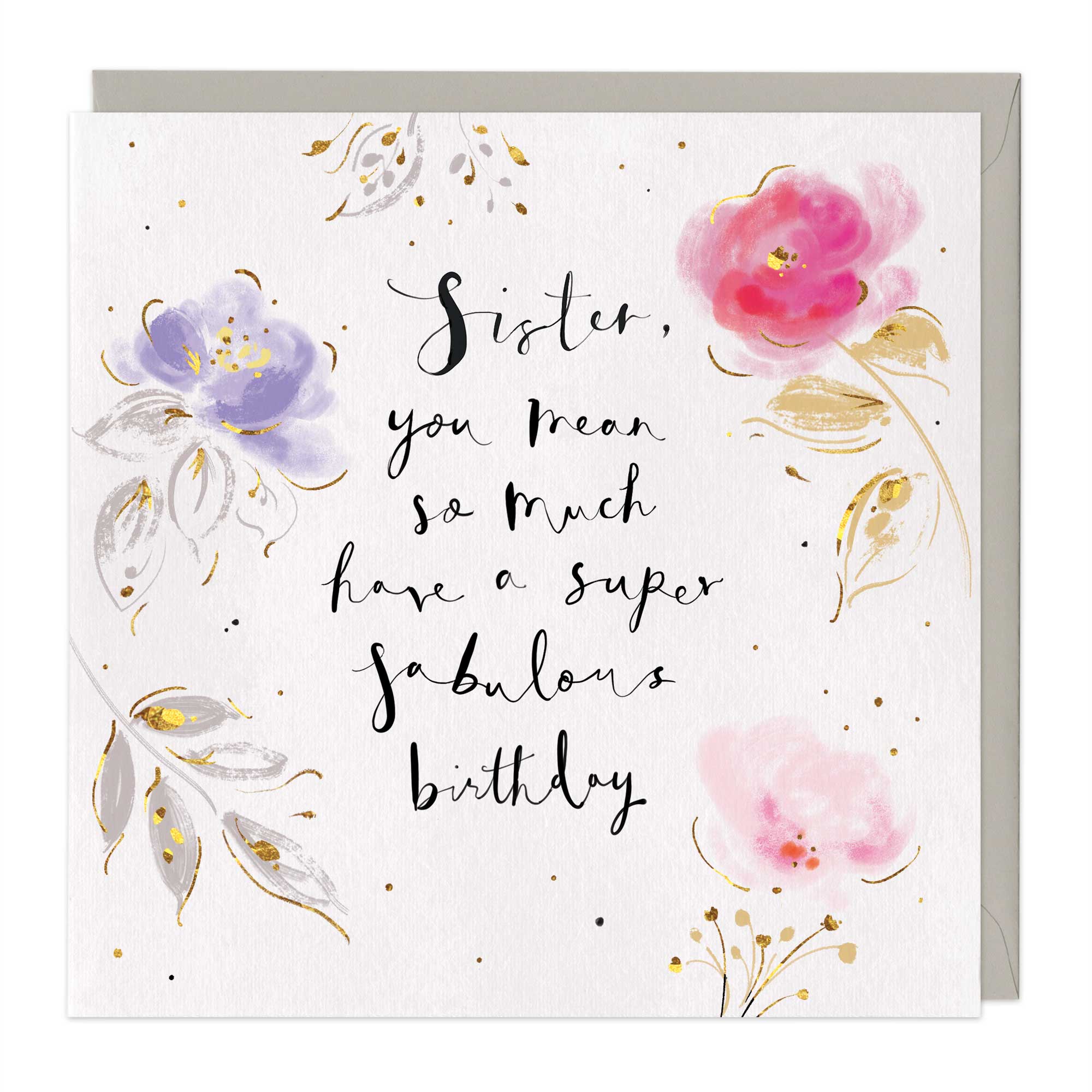 Sister Floral Birthday Card