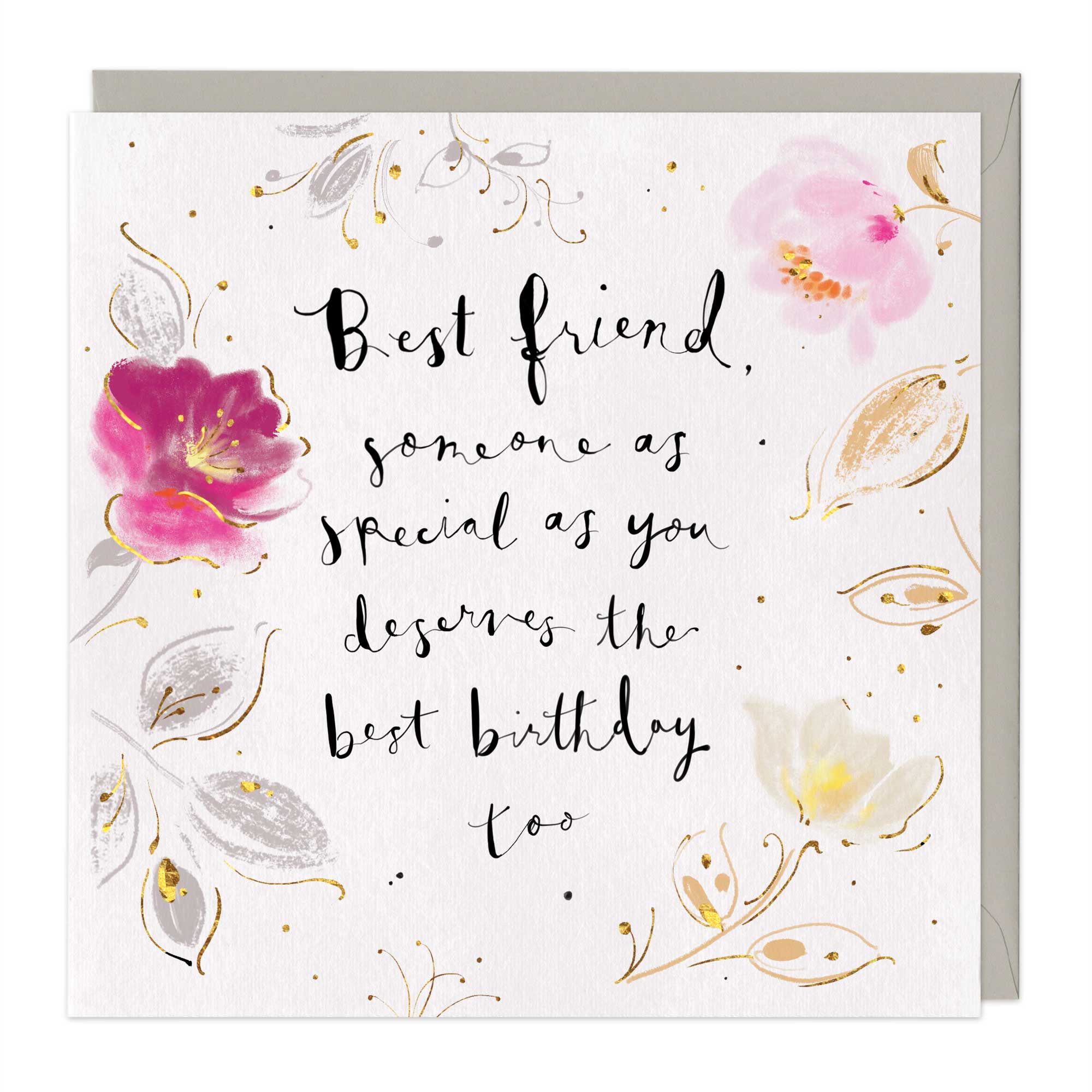 Best Friend Floral Birthday Card