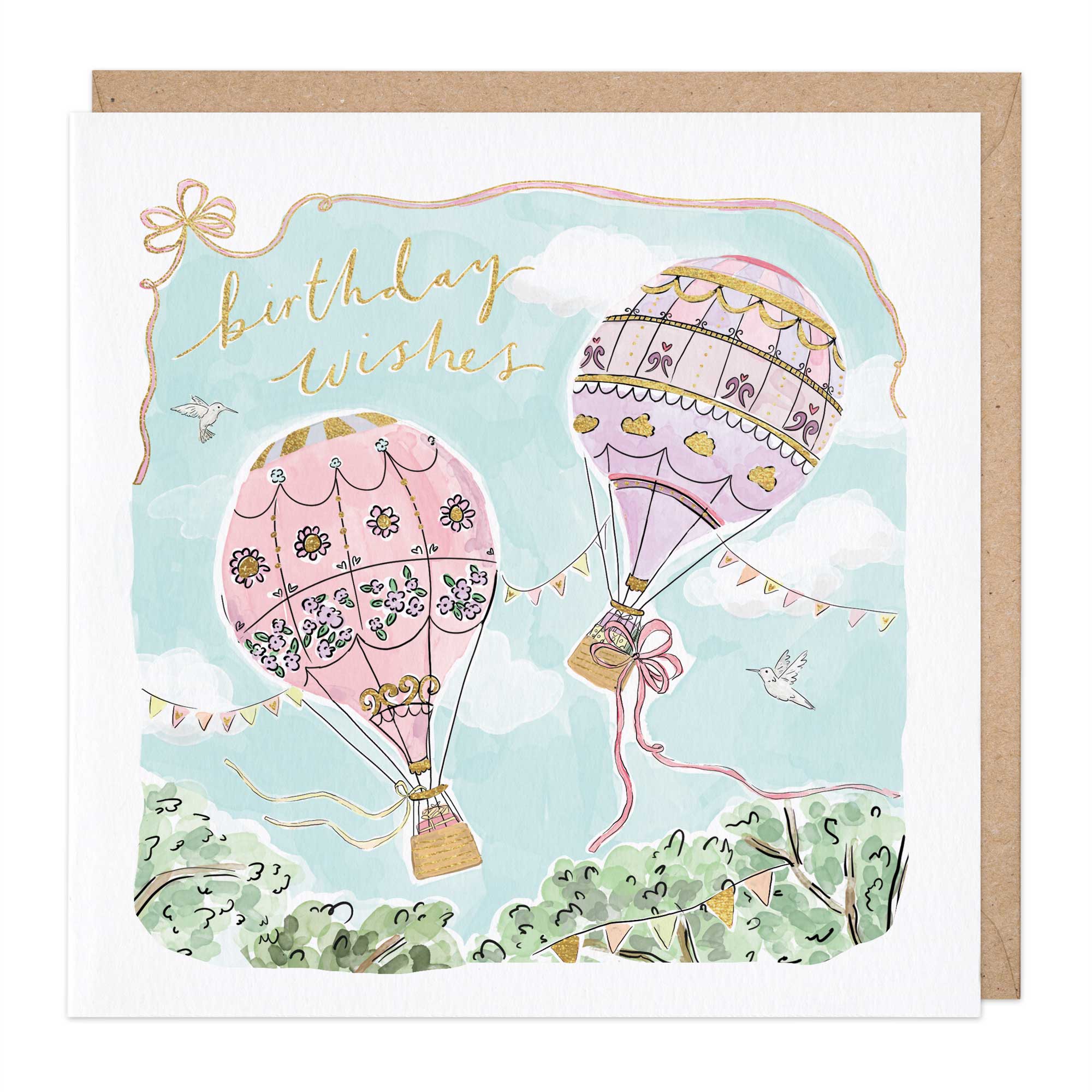Hot Air Balloons Birthday Card