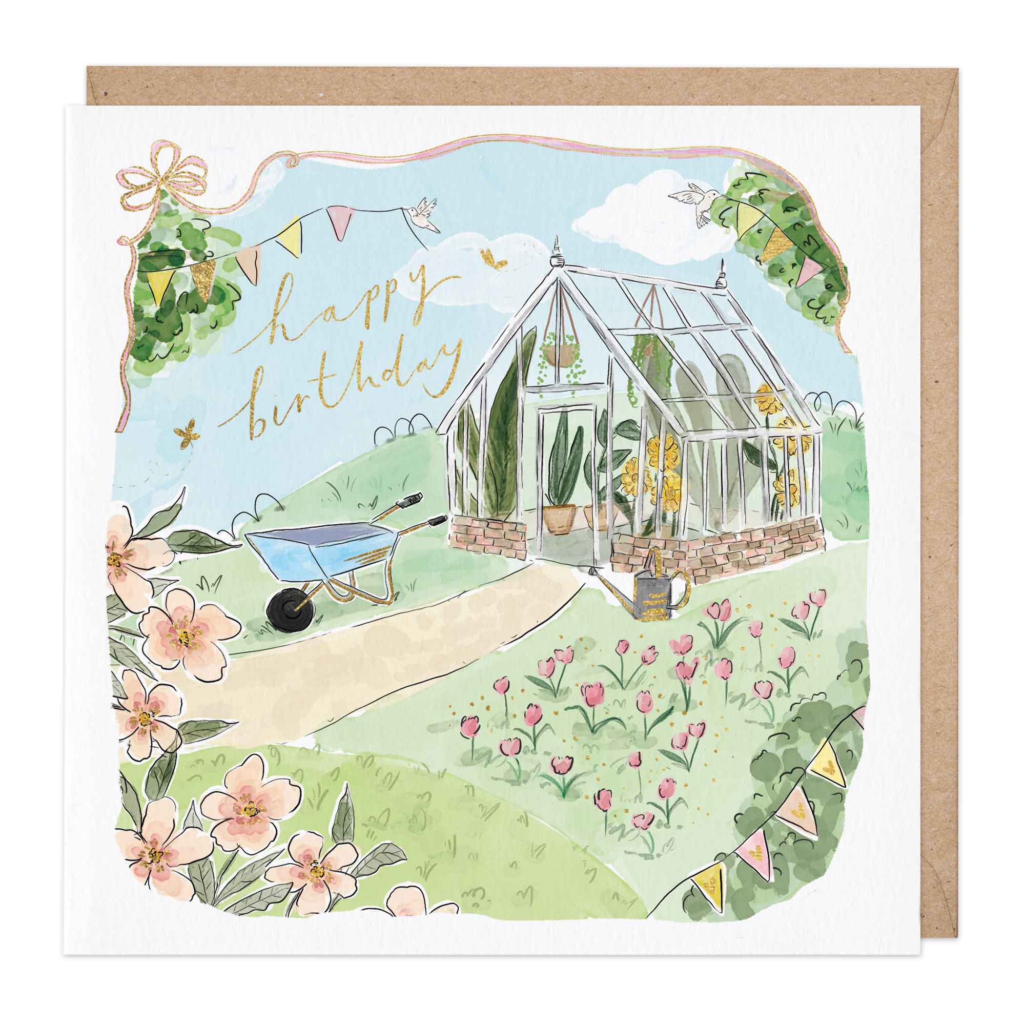 Garden Greenhouse Birthday Card