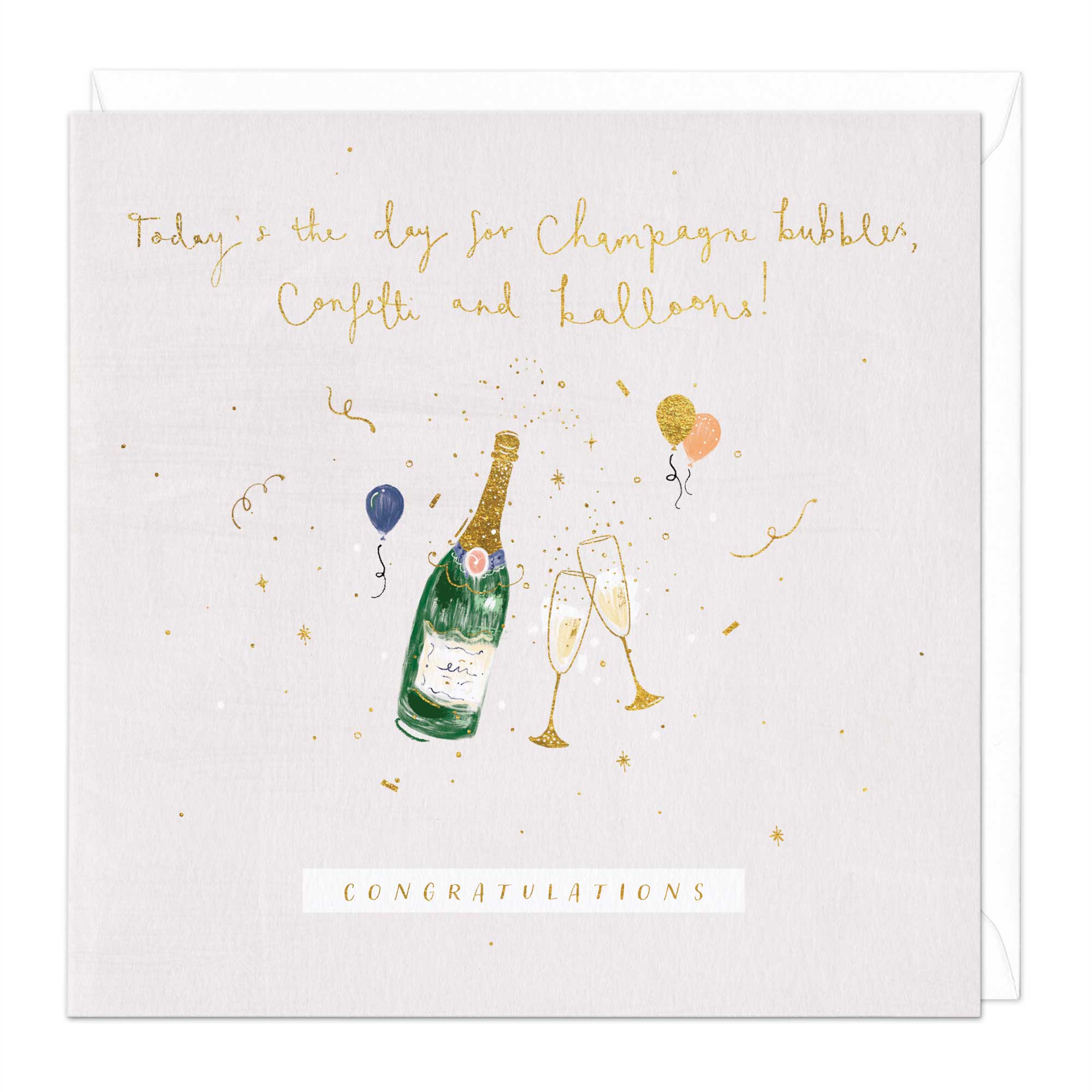 Champagne And Balloons Card