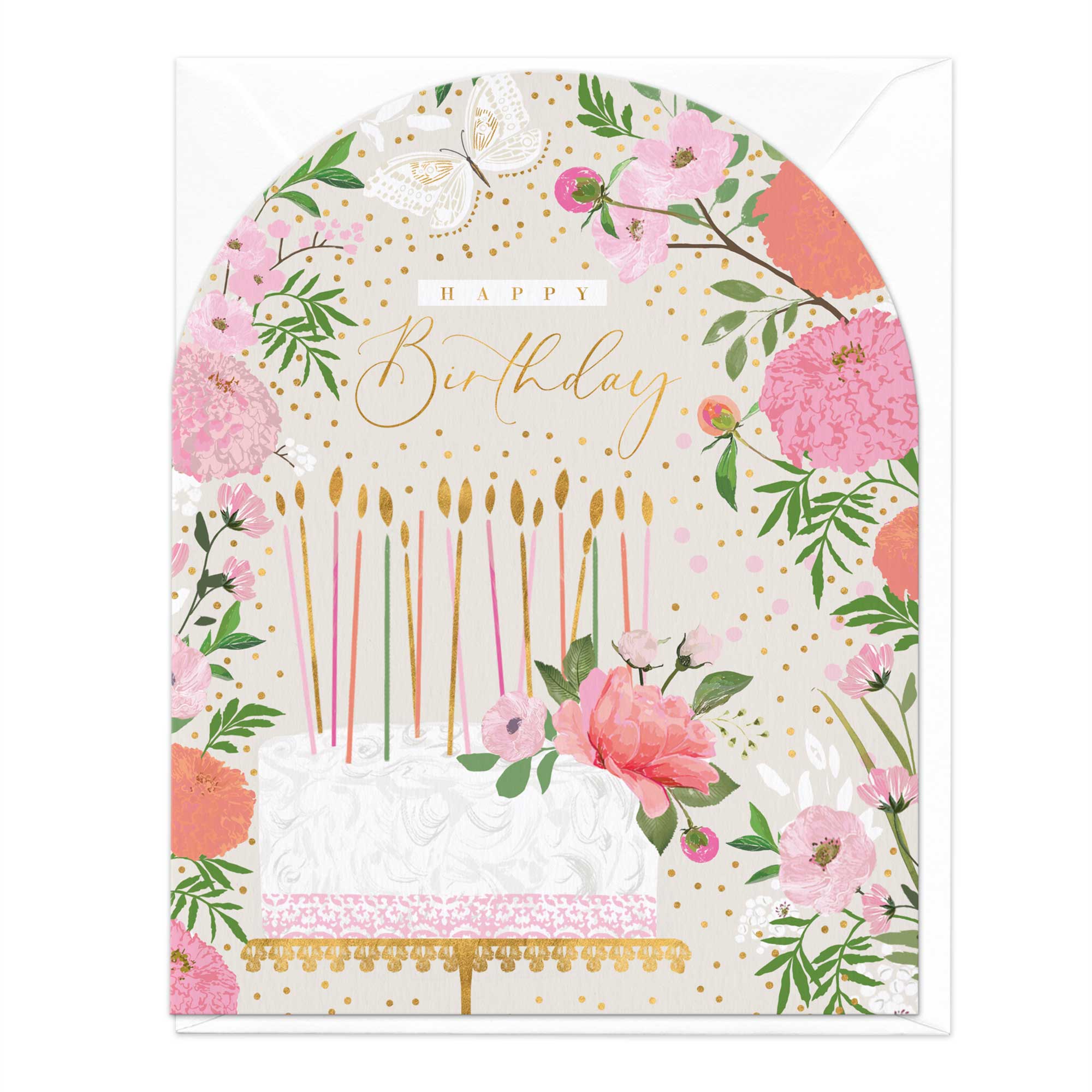 Cake And Flowers Birthday Card