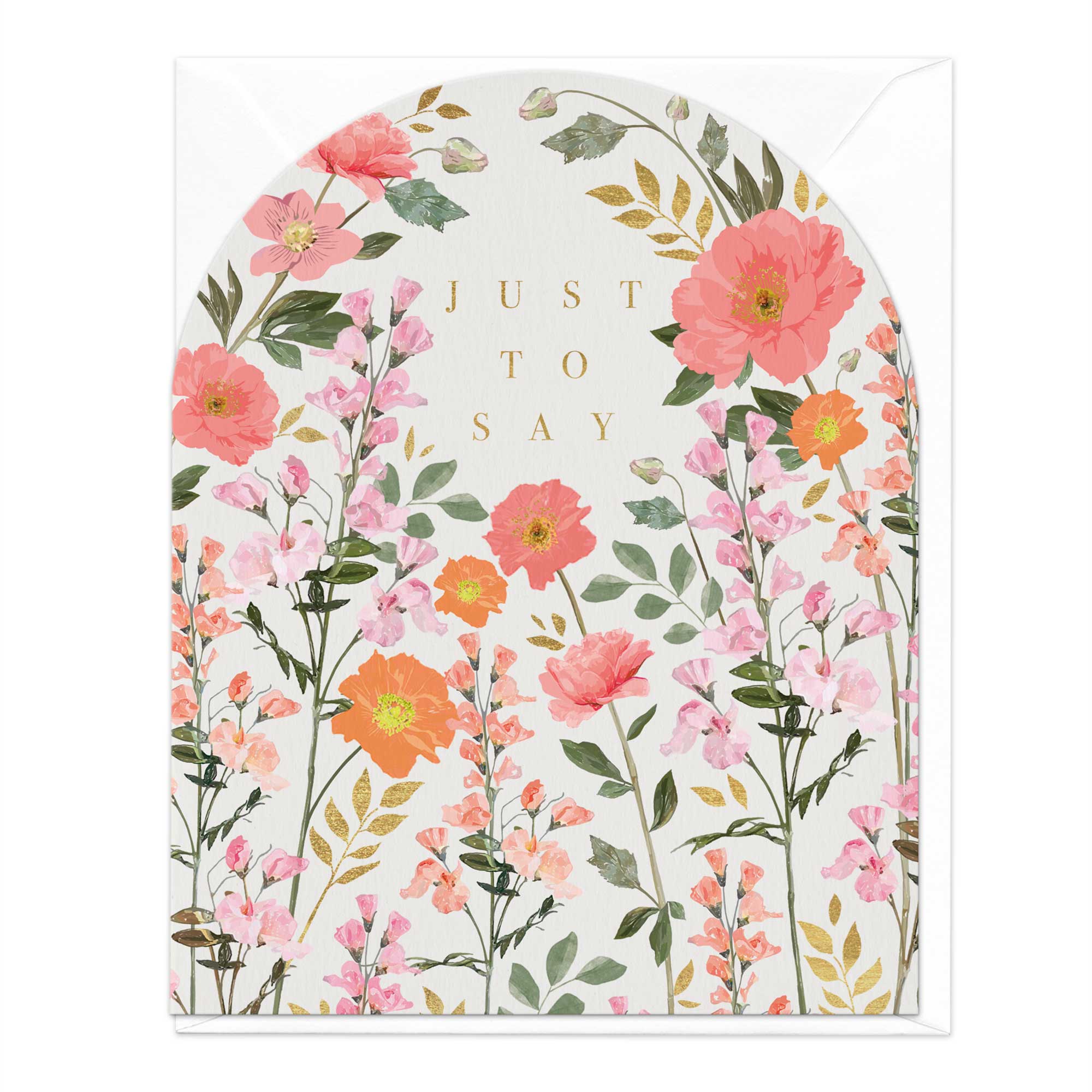 Pink Arch Flowers Birthday Card