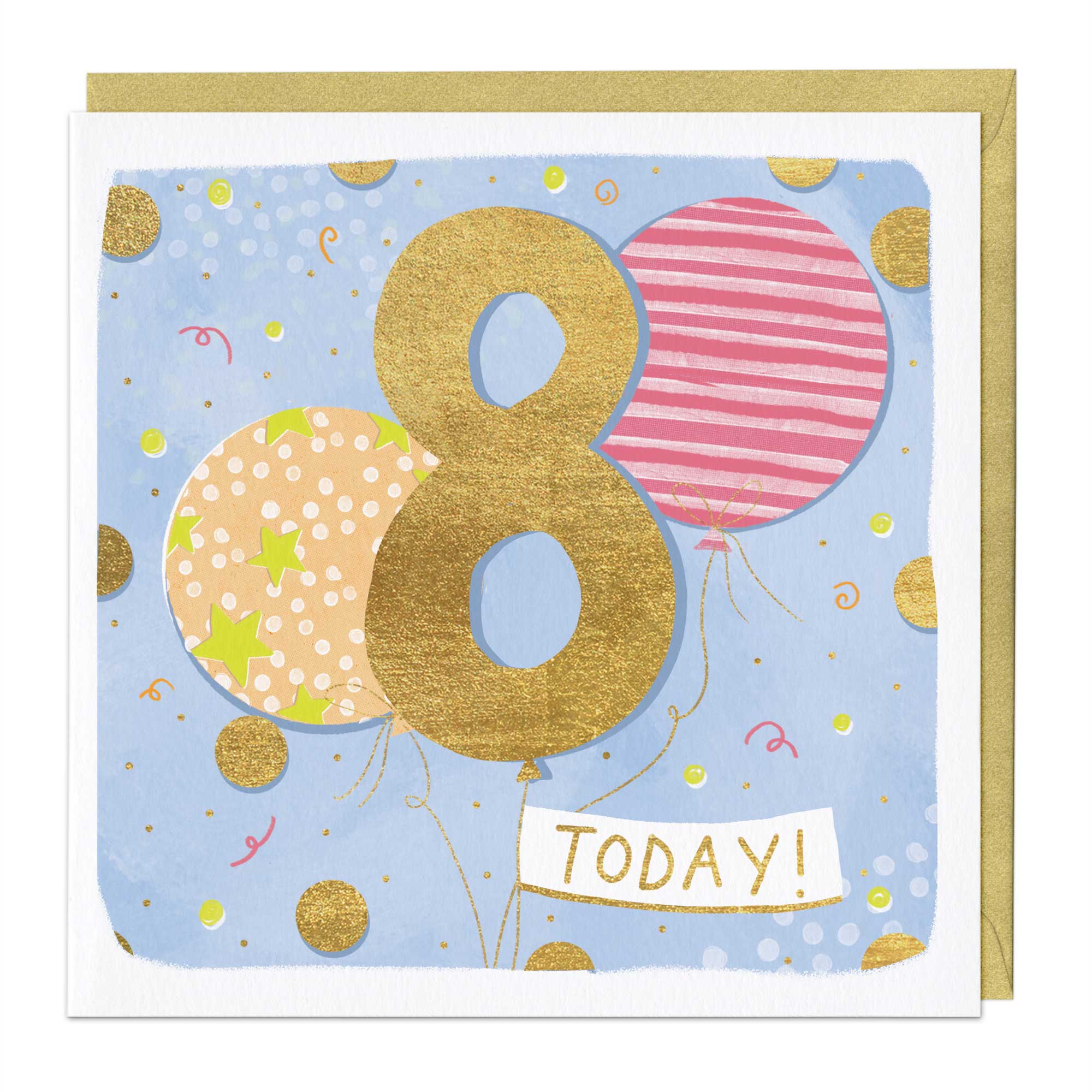 8Th Balloon Birthday Card