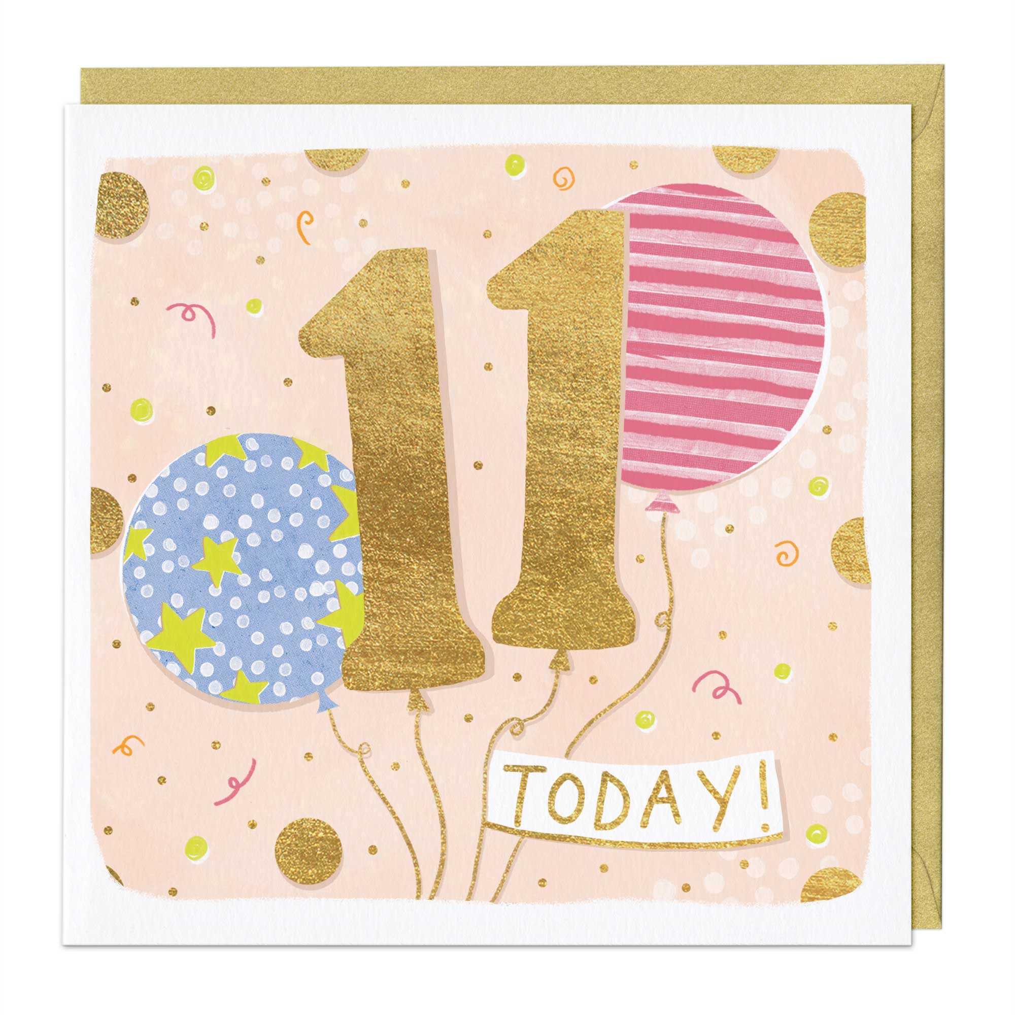 11Th Balloon Birthday Card