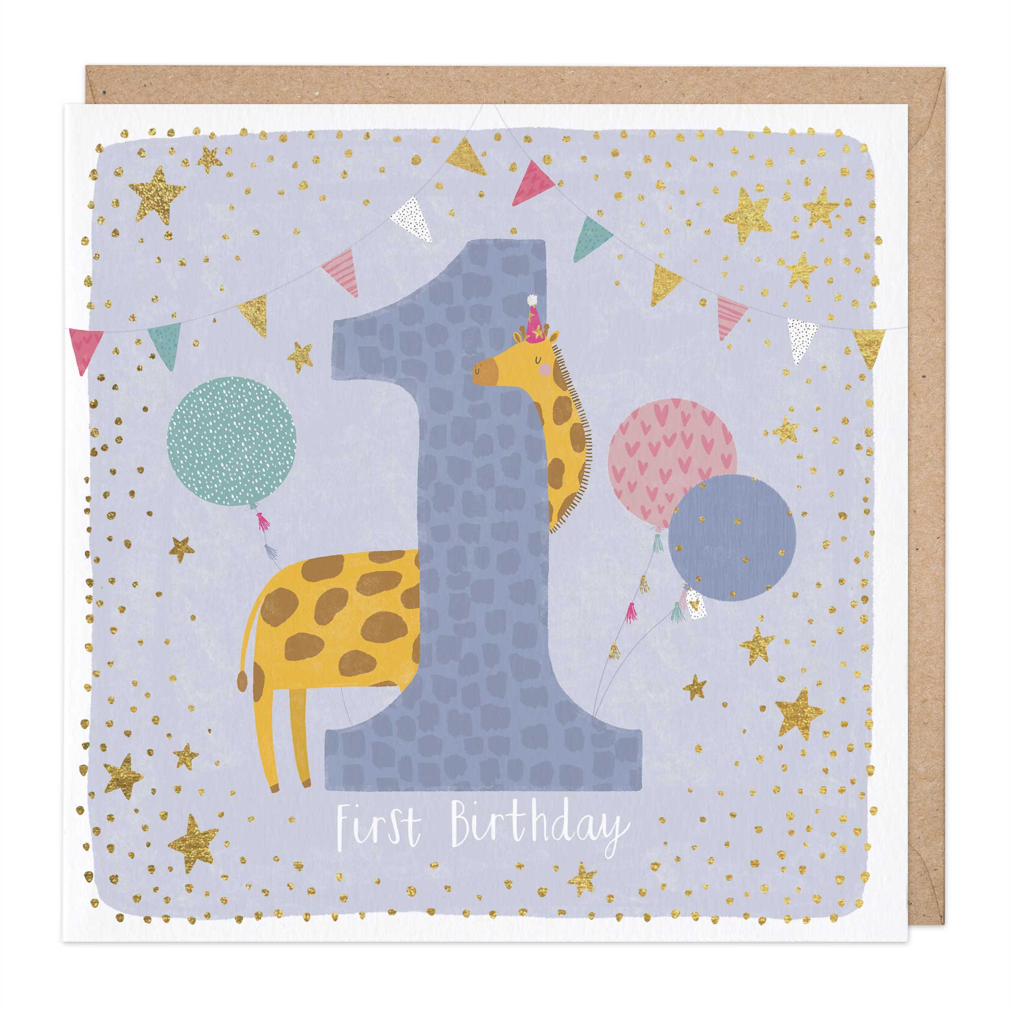 Giraffe 1St Birthday Card