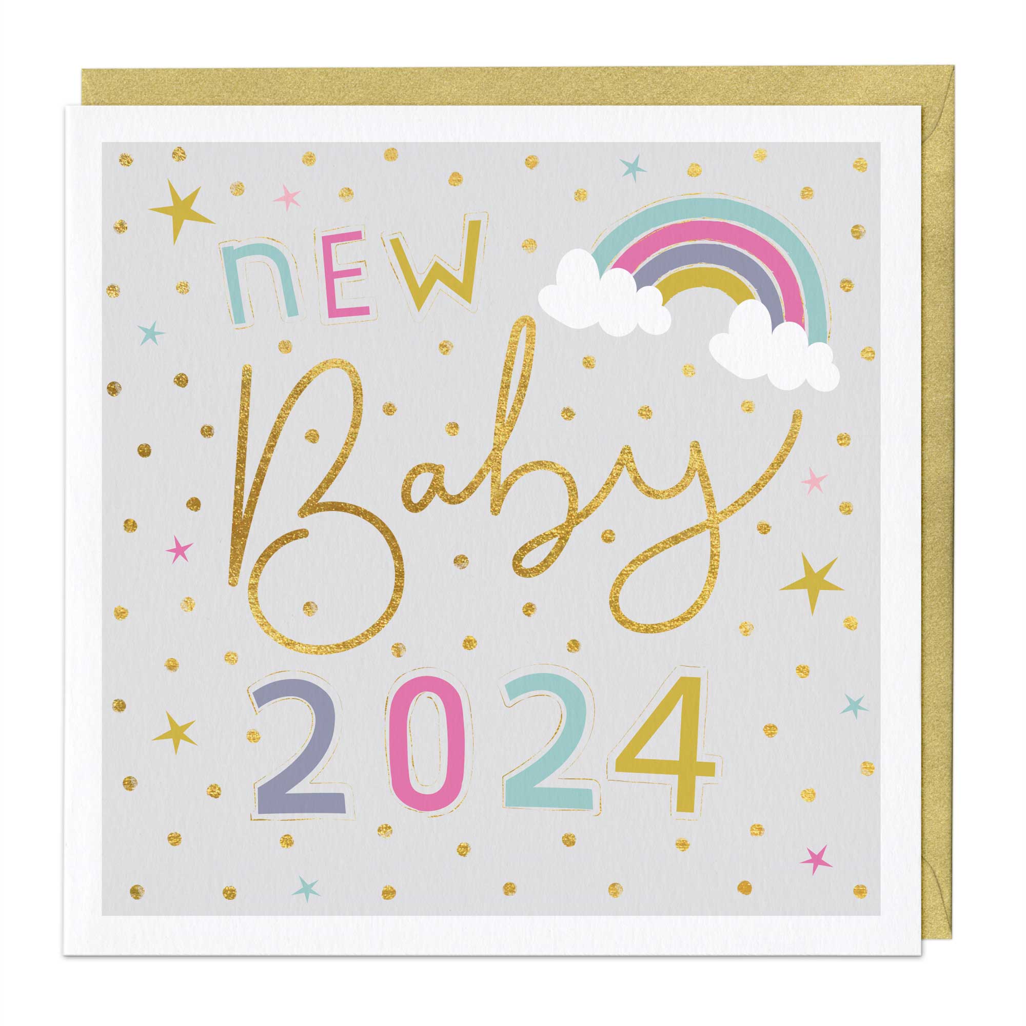 Rainbow New Baby 2024 Card