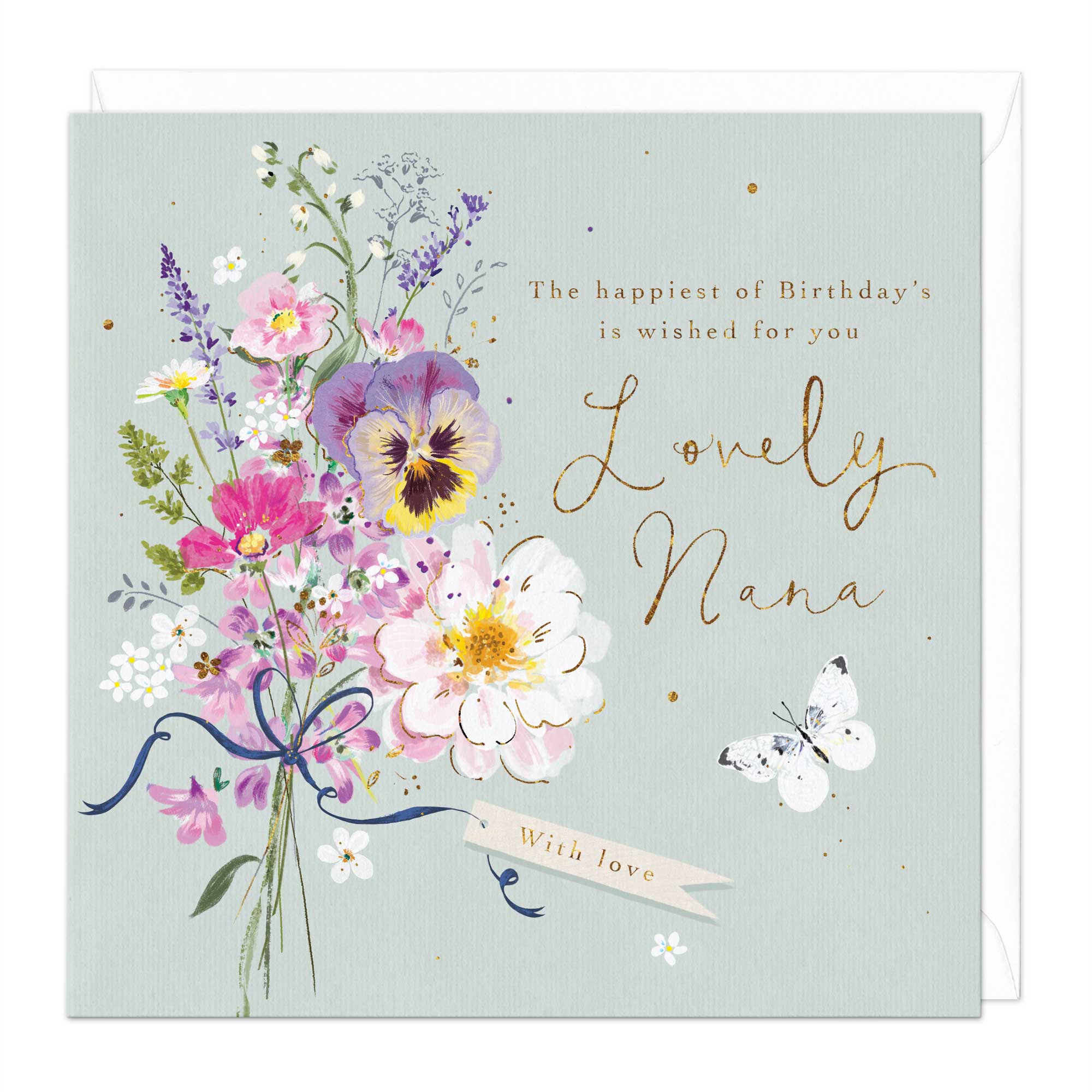 Lovely Nana Floral Bunch Birthday Card