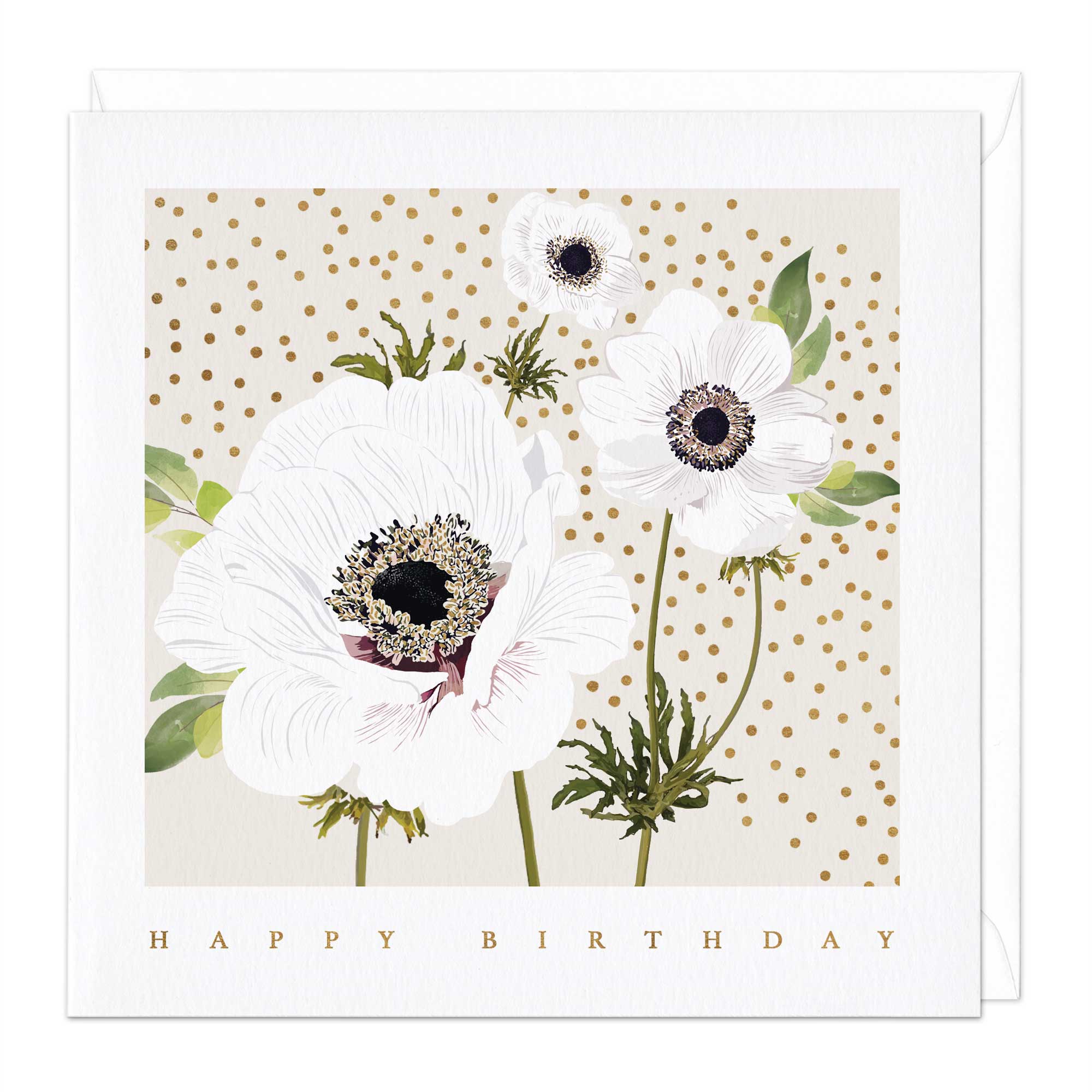 Gilded Anemone Birthday Card