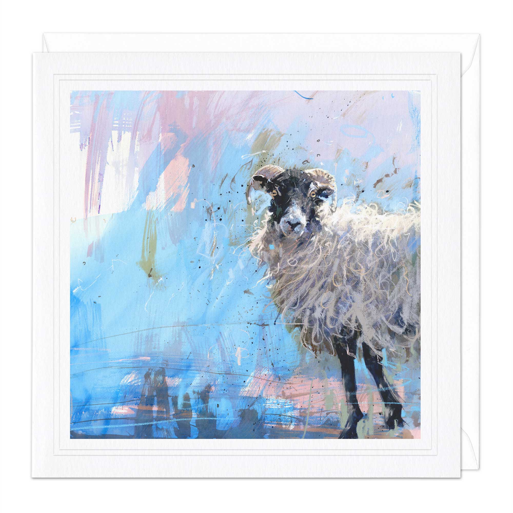 Ewe On The Blue Art Card