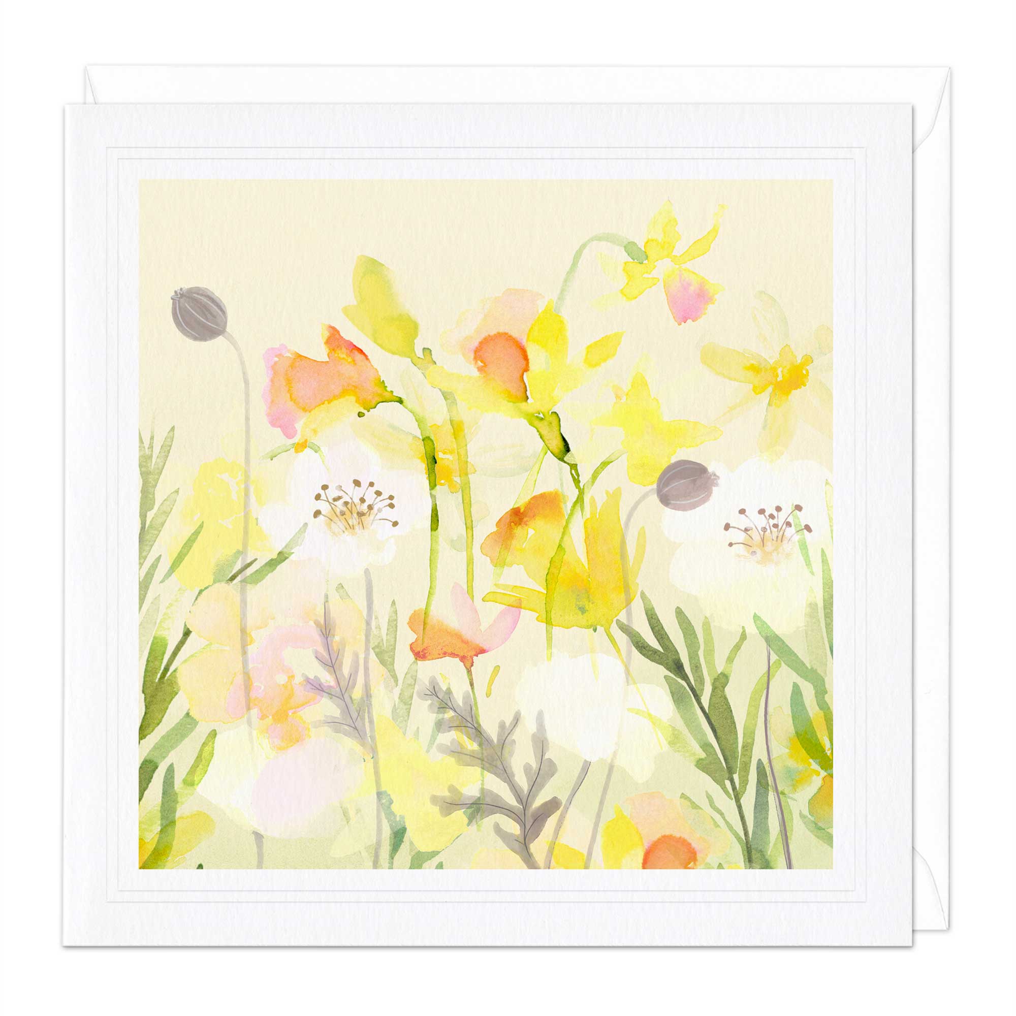 White Poppy Art Card