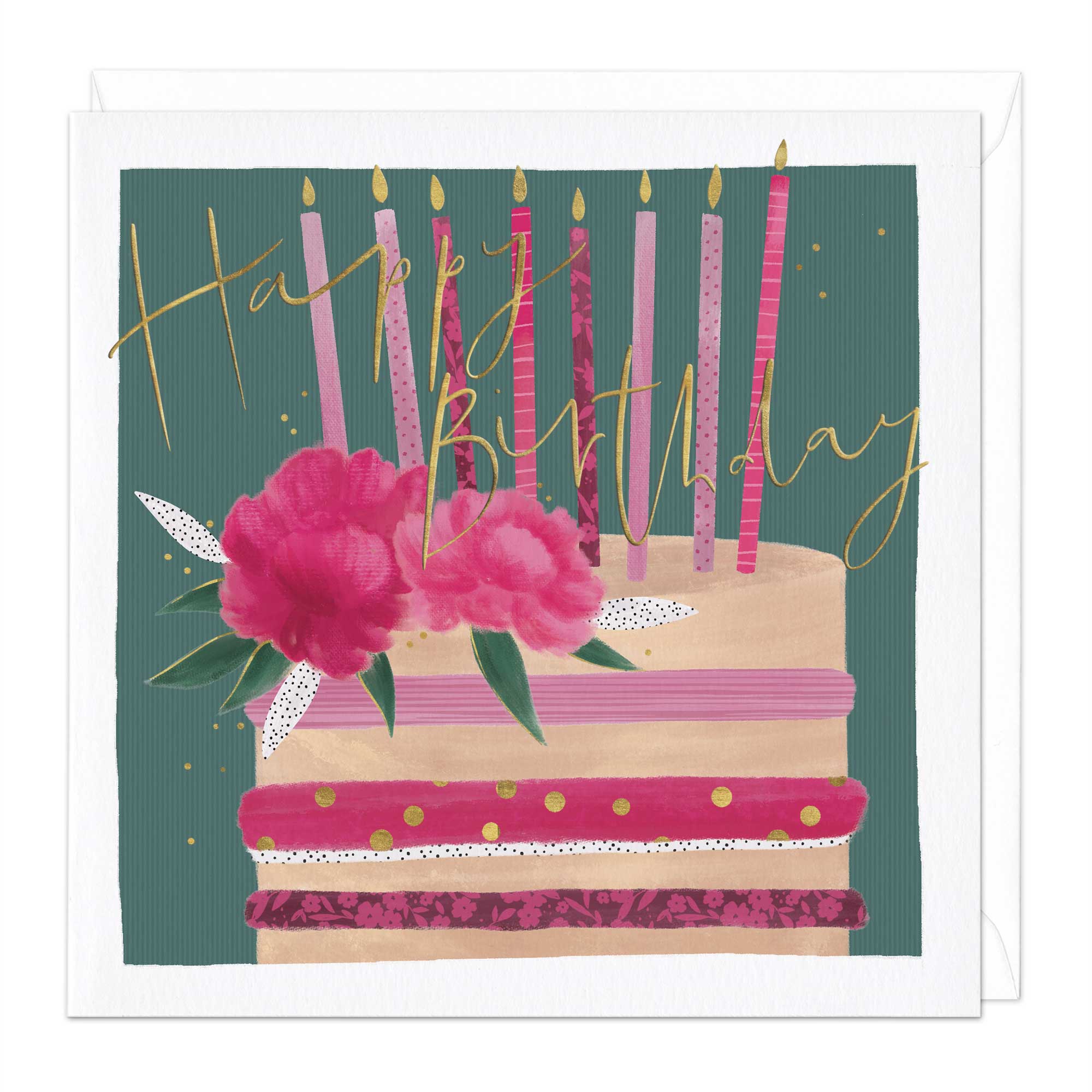 Peonie Cake Birthday Card