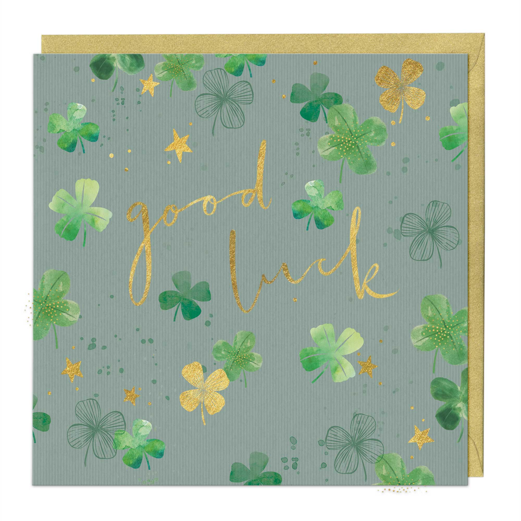 Good Luck Clover Congratulations Card