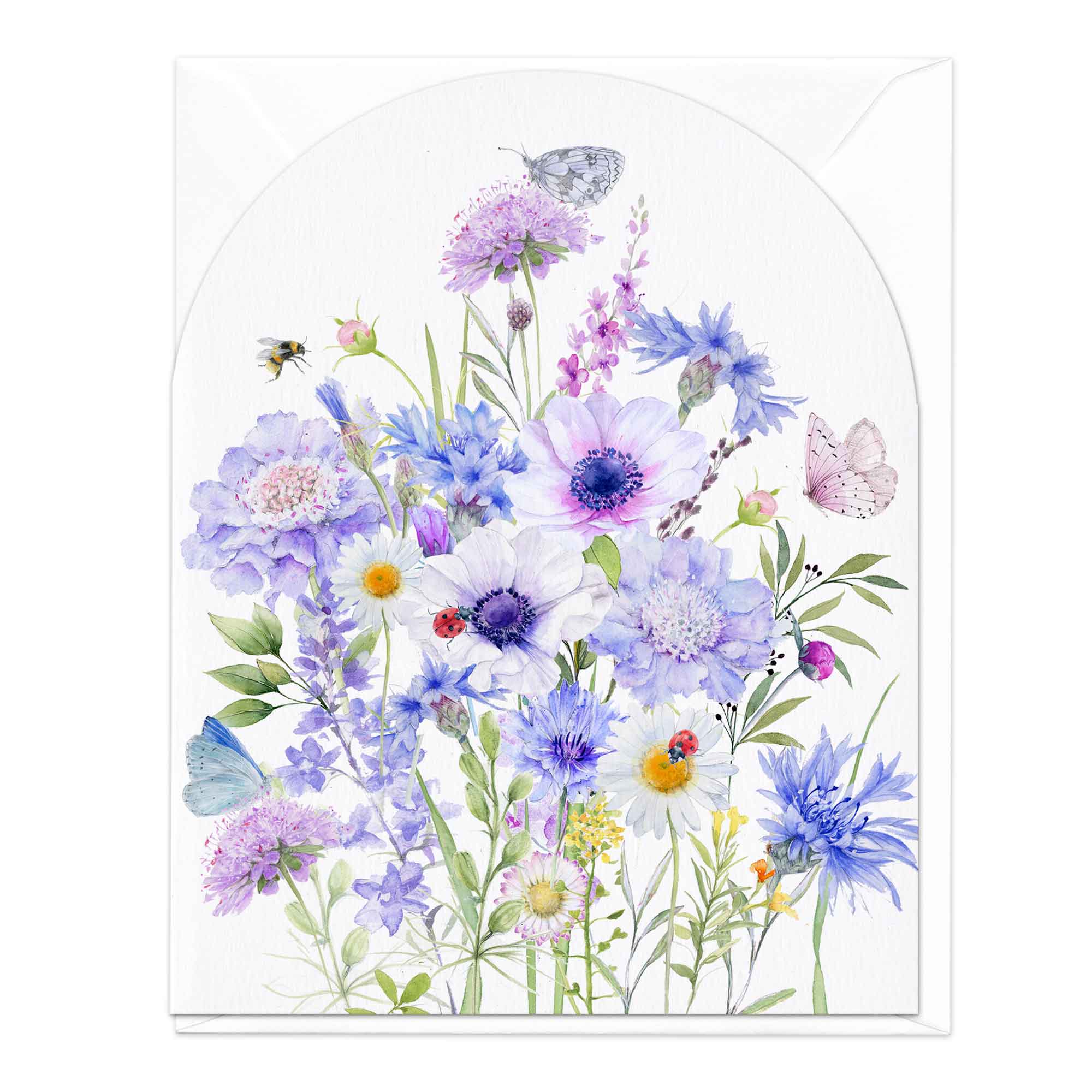Scabious And Cornflowers Art Card