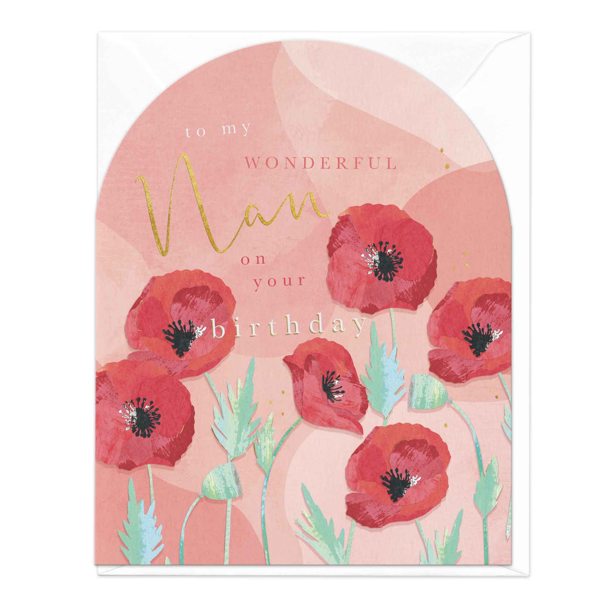 Poppy Nan Birthday Arch Card