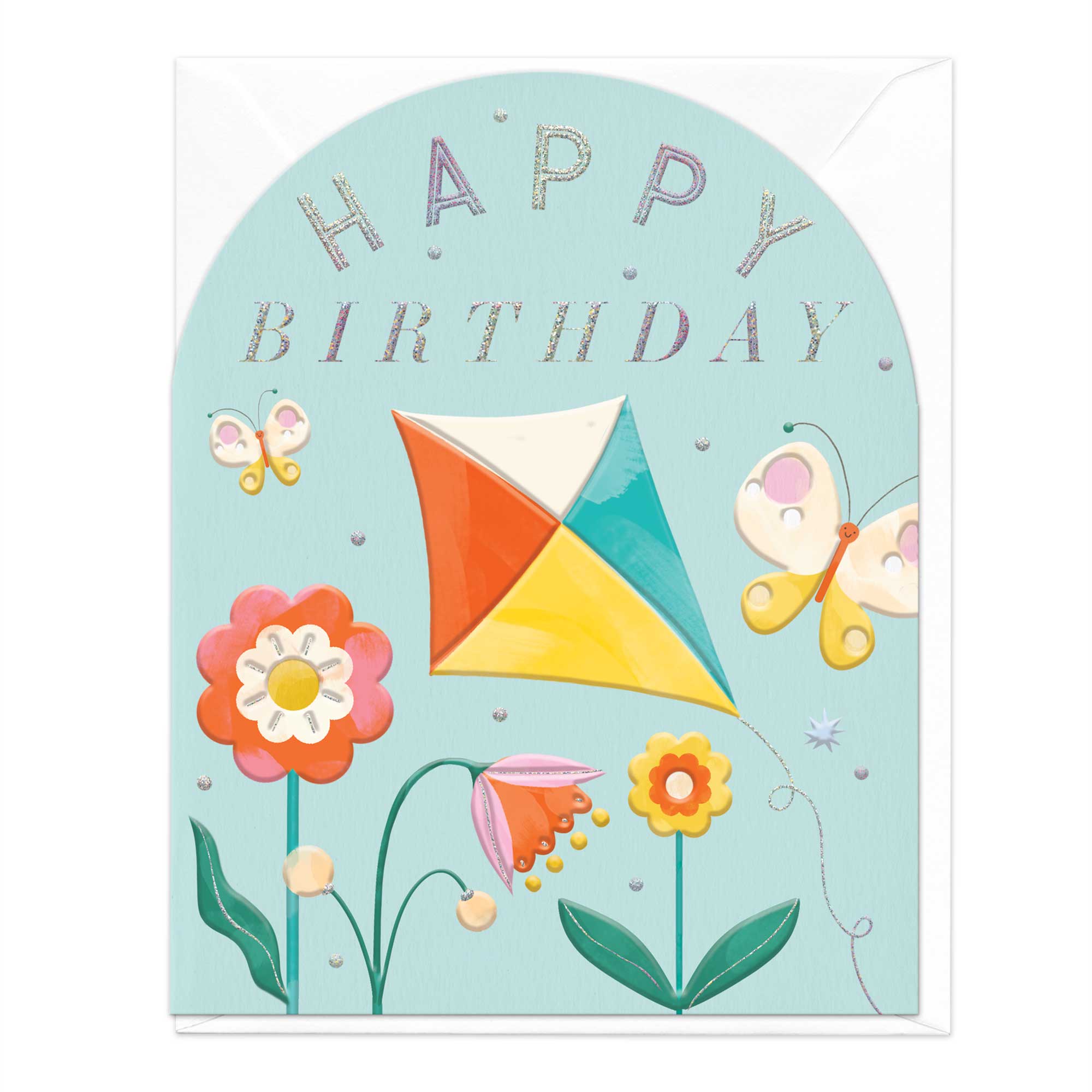 Flying Kite Birthday Arch Card