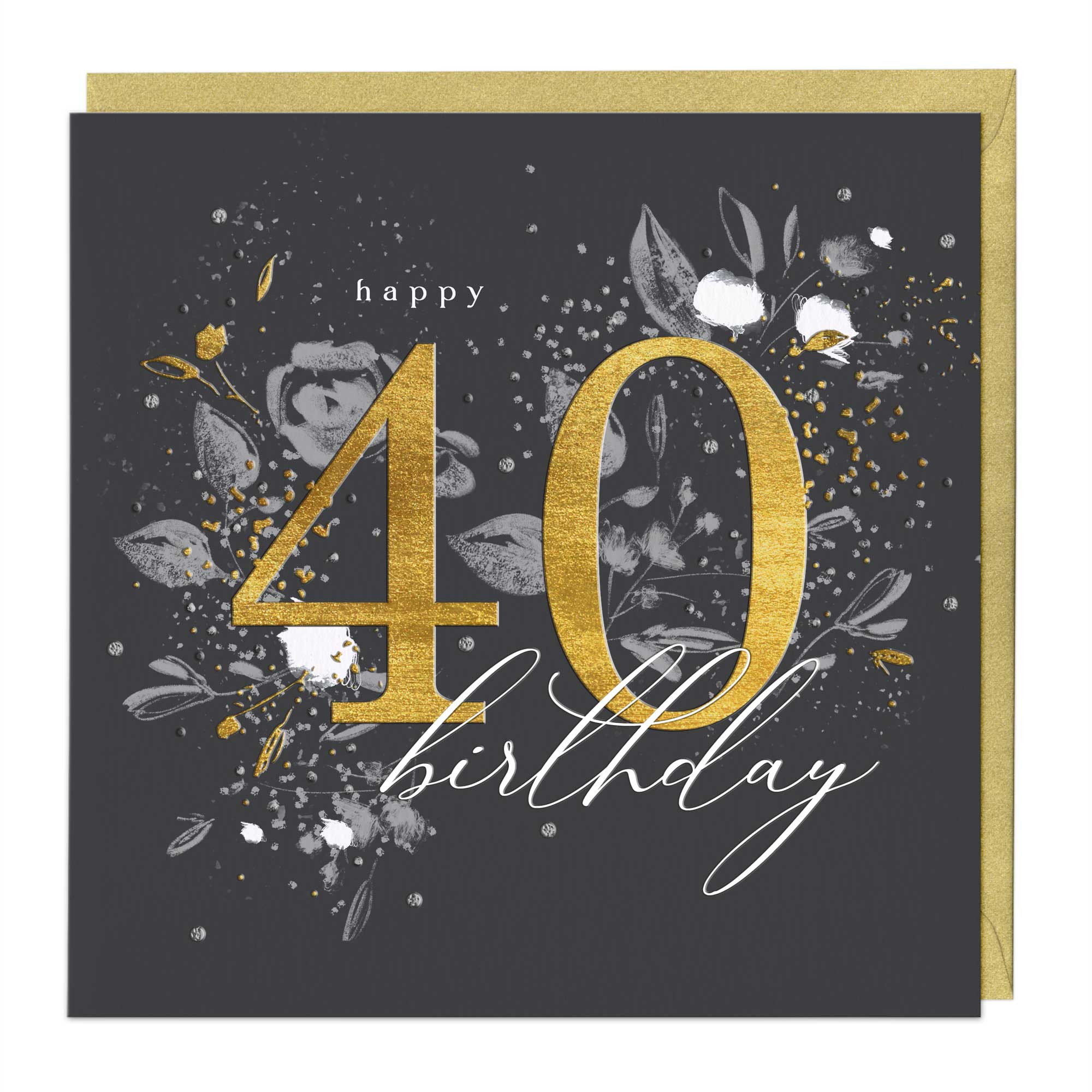Golden Milestone 40th Birthday Luxury Card