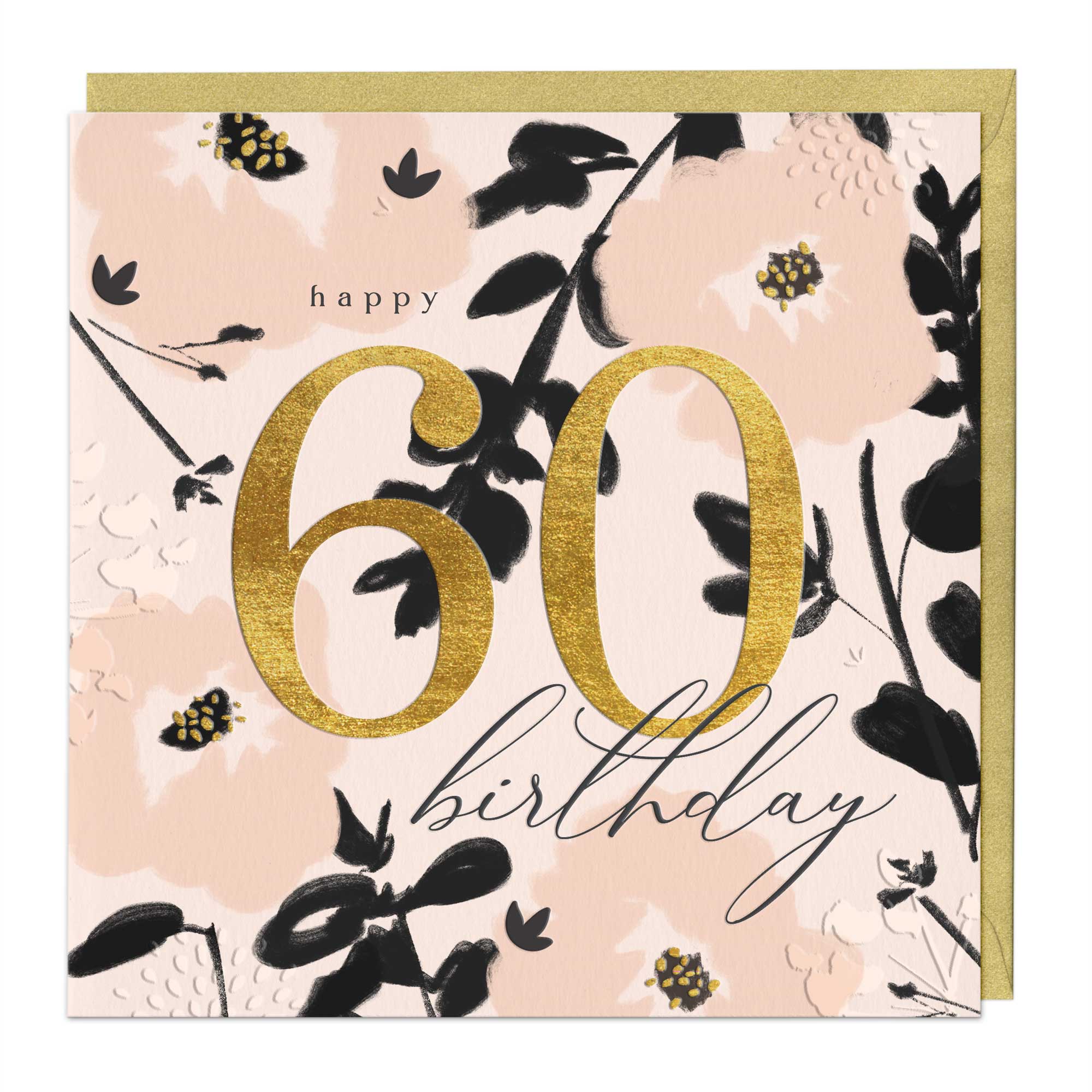 Diamond Floral 60th Birthday Luxury Card