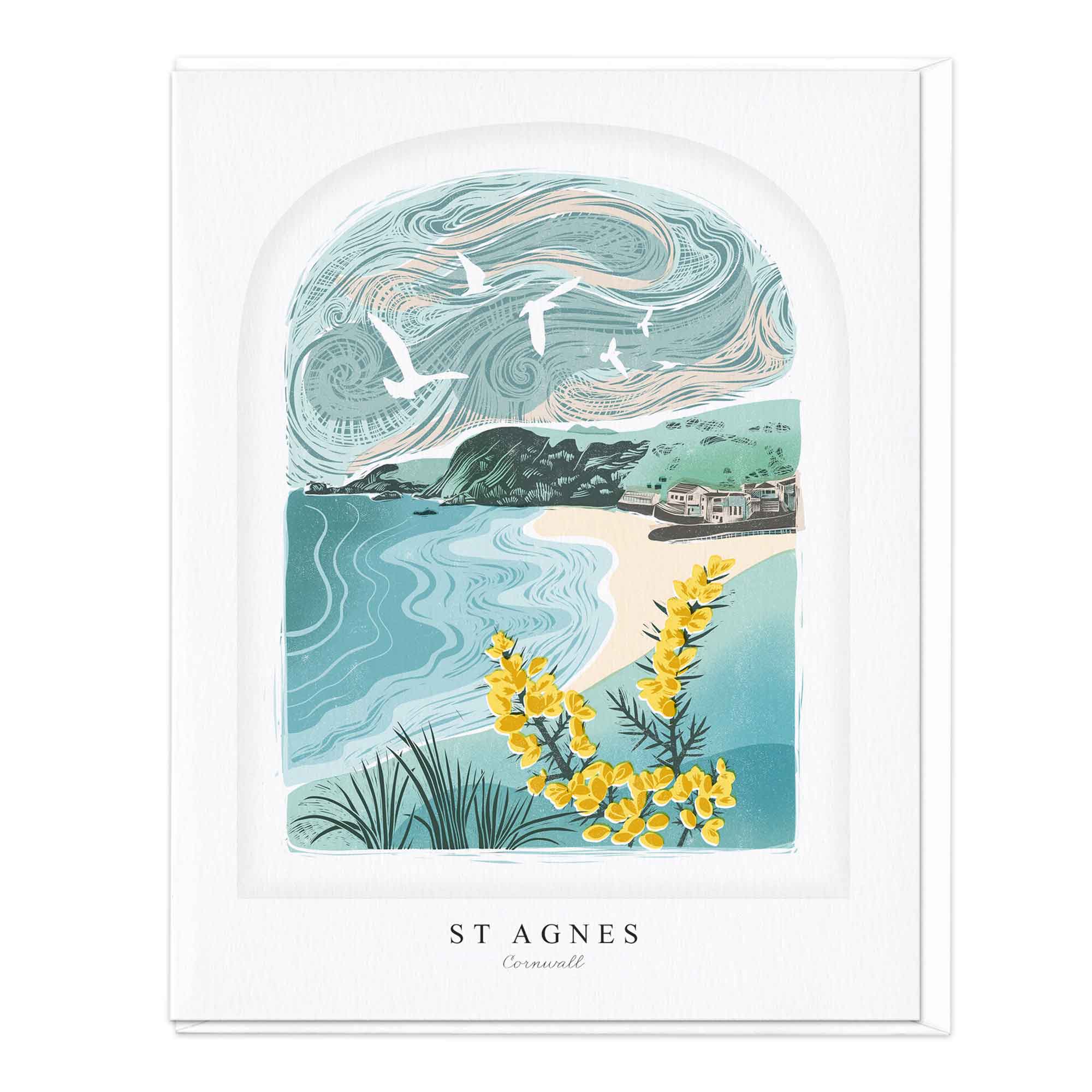 St Agnes Arched Lino Luxury Card
