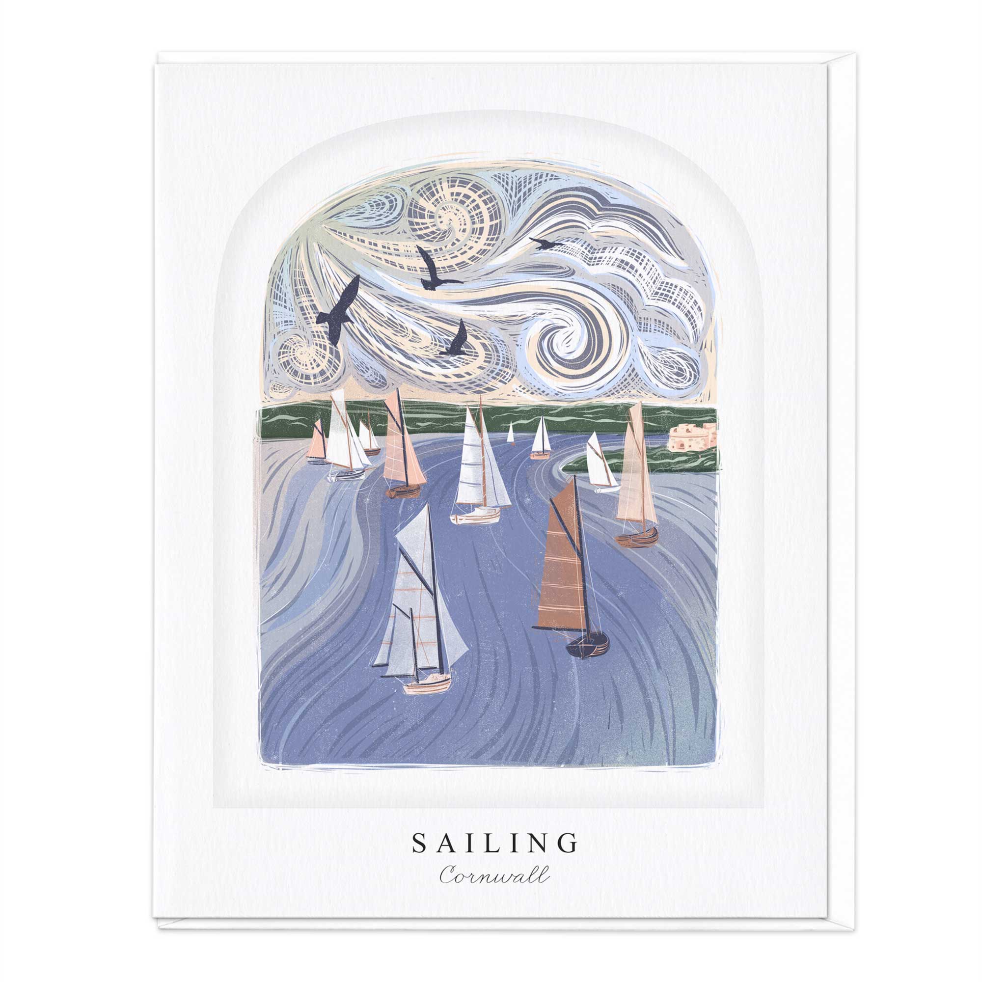 Sailing Arched Lino Luxury Card