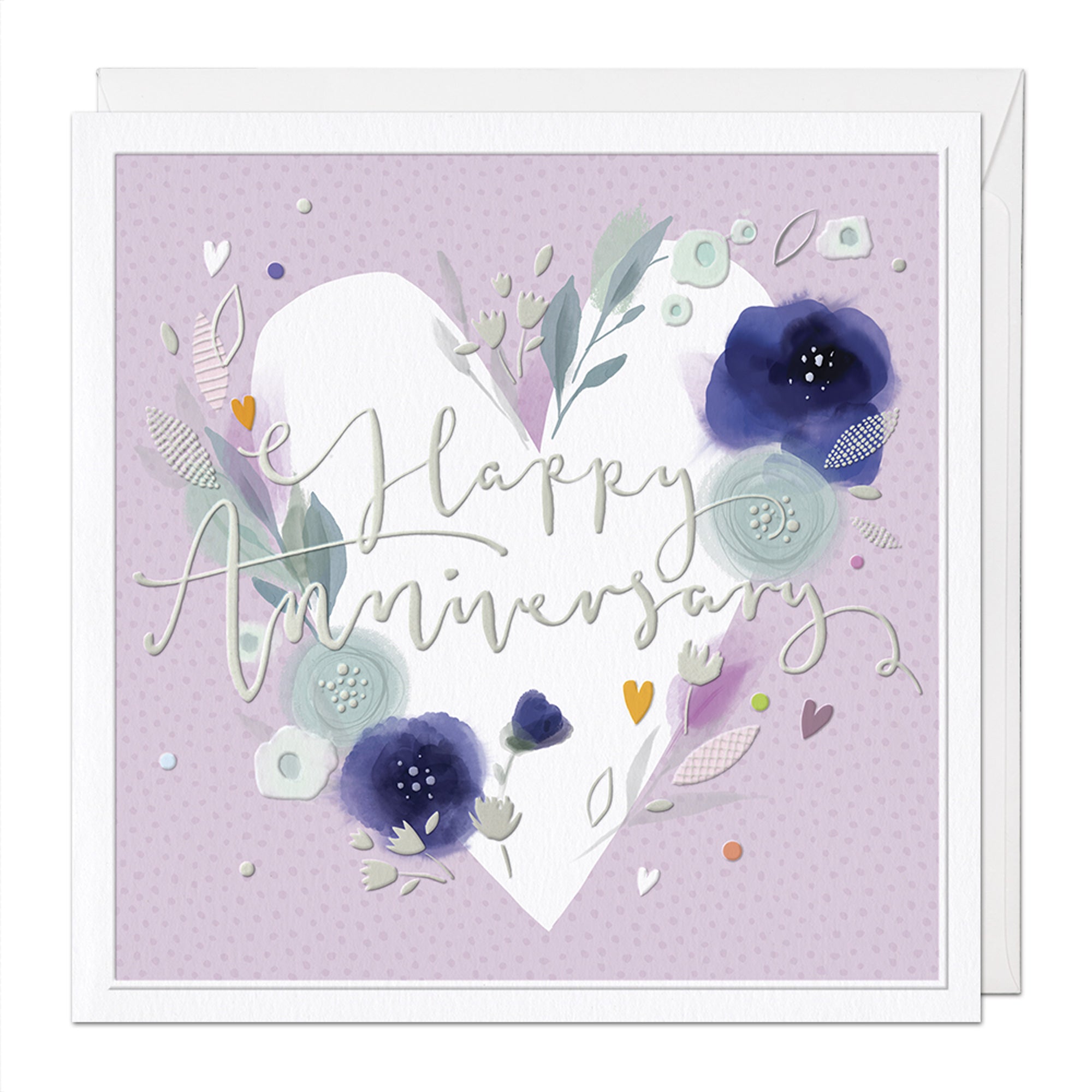 Floral Heart Luxury Anniversary Card