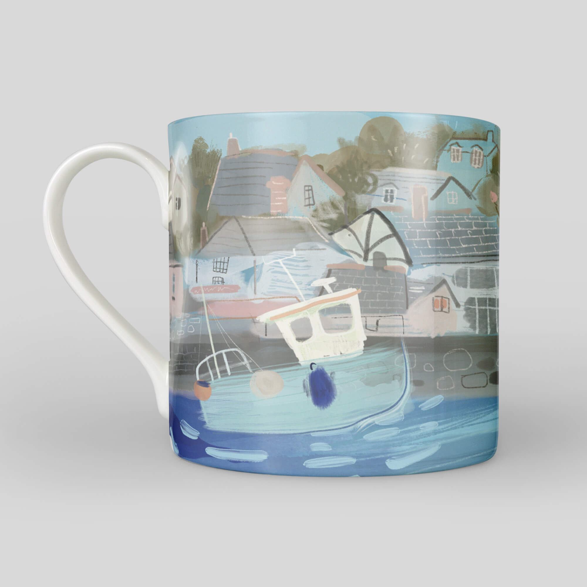 Padstow Harbour Boats China Mug