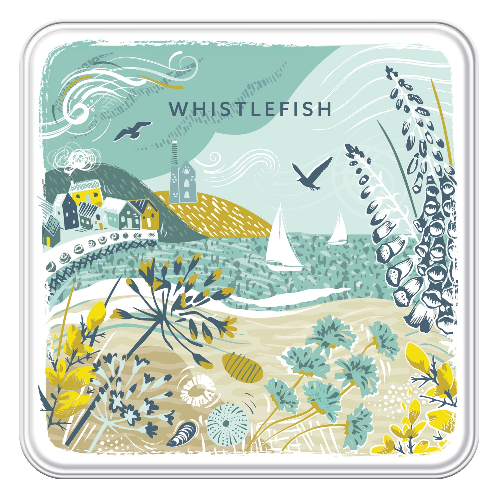 Cornish Gorse Notelet Tin