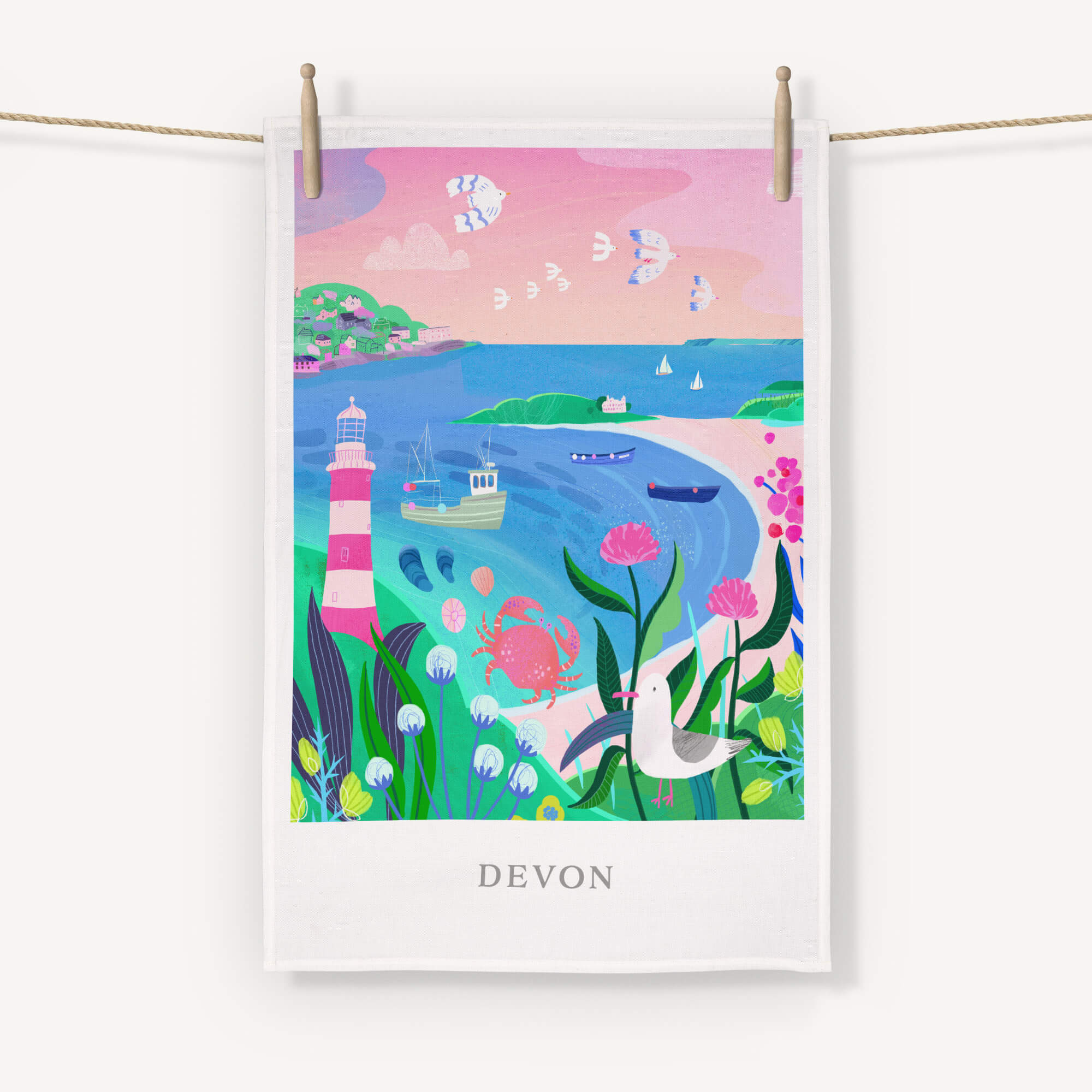 Devon Brights Tea Towel