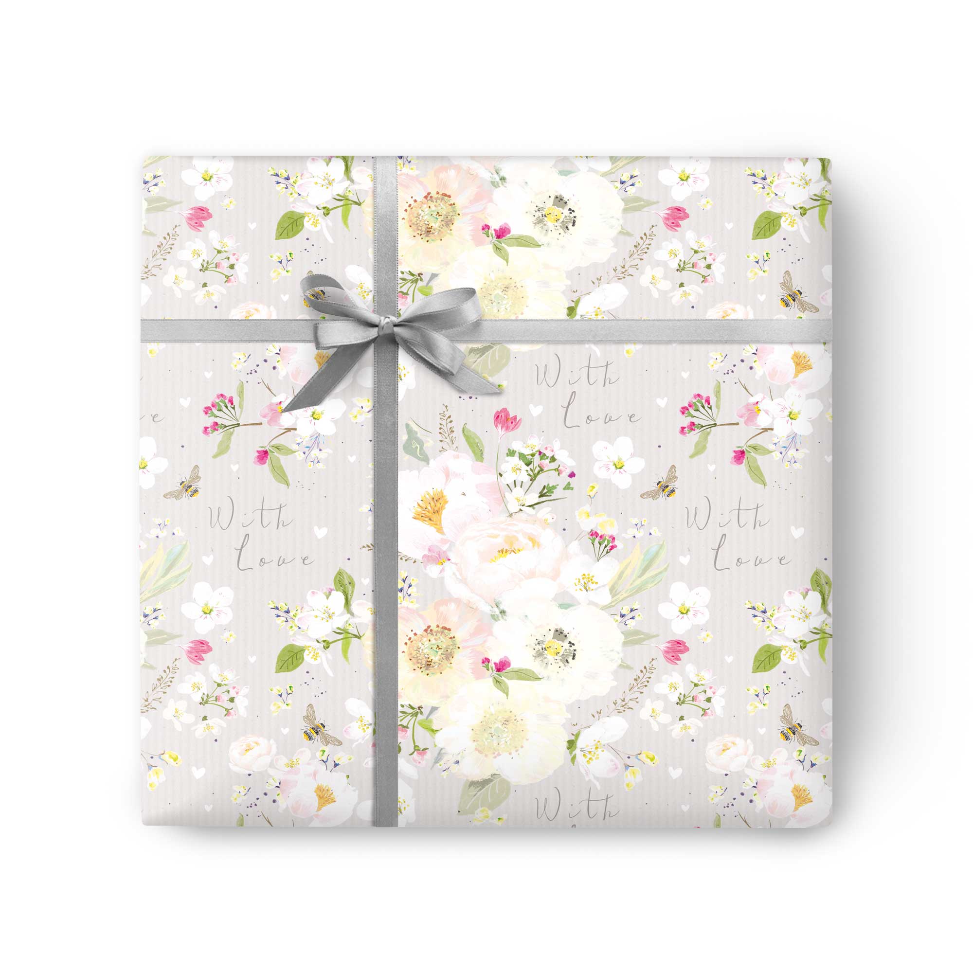 Flowers Cream Wrapping Paper