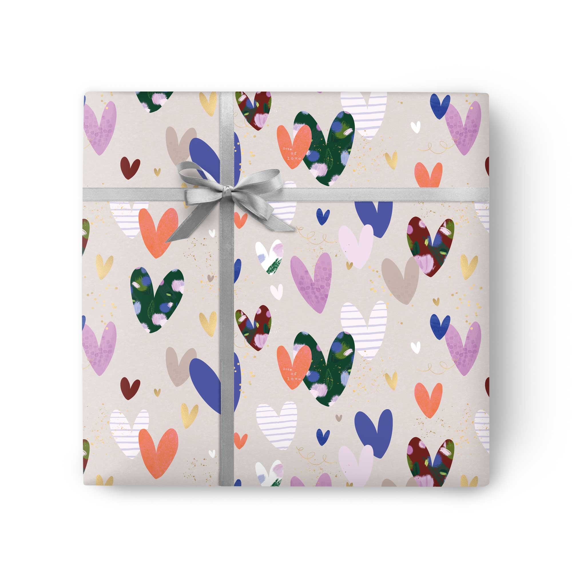 Grey Heart Wrapping Paper