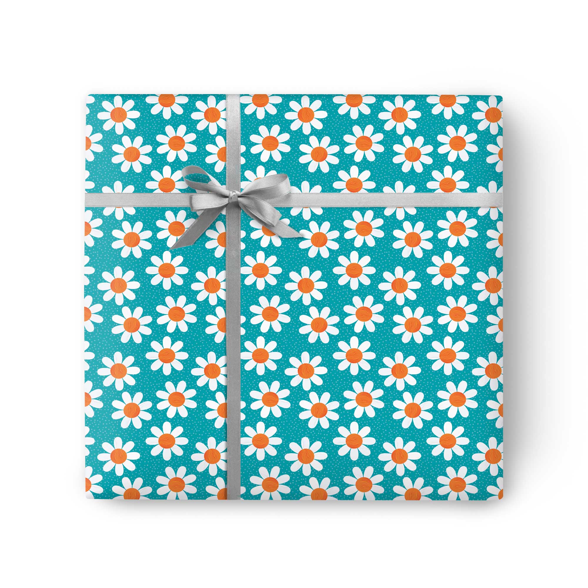 Turquoise Daisy Wrapping Paper