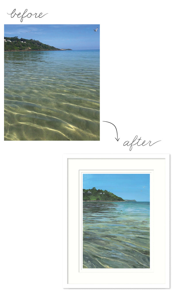 before and after ocean artwork
