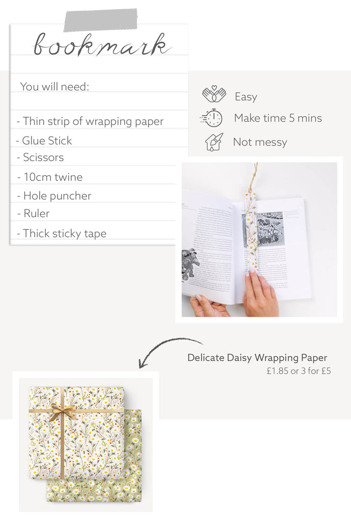 how to make a bookmark out of left over wrapping paper