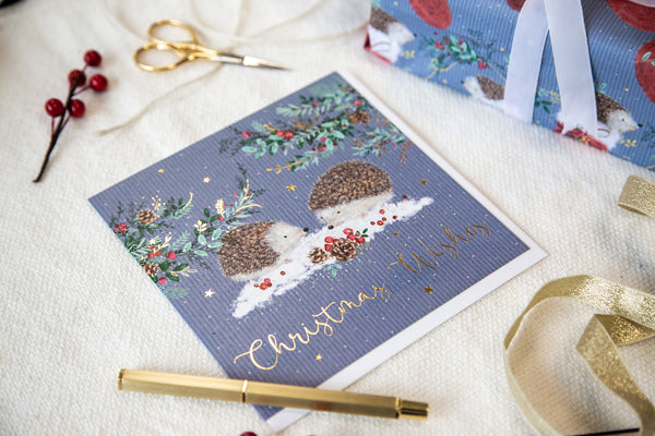 X3115 - Blue Hedgehog Christmas Card