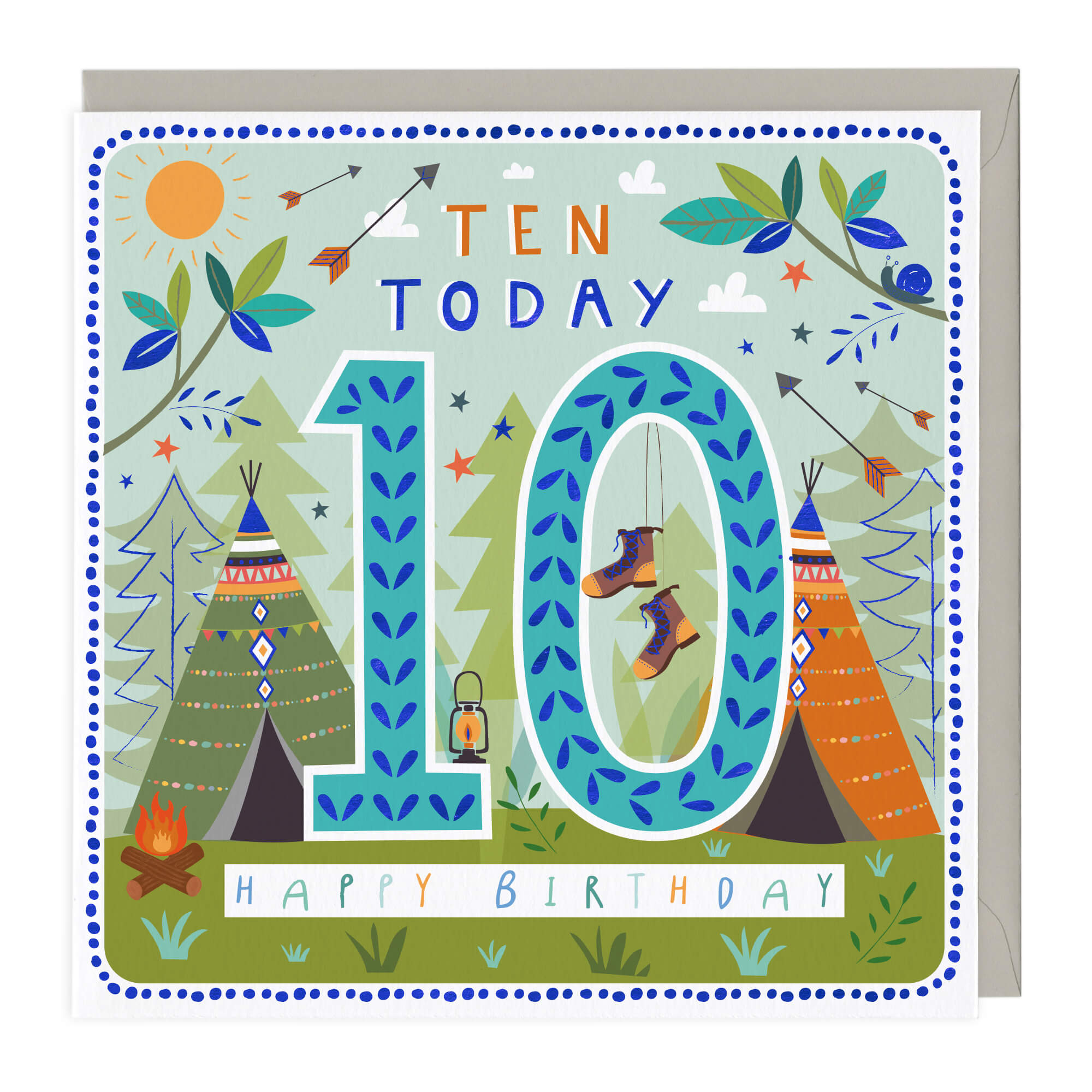 An image of 10 Today Adventure Camping Birthday Card Whistlefish