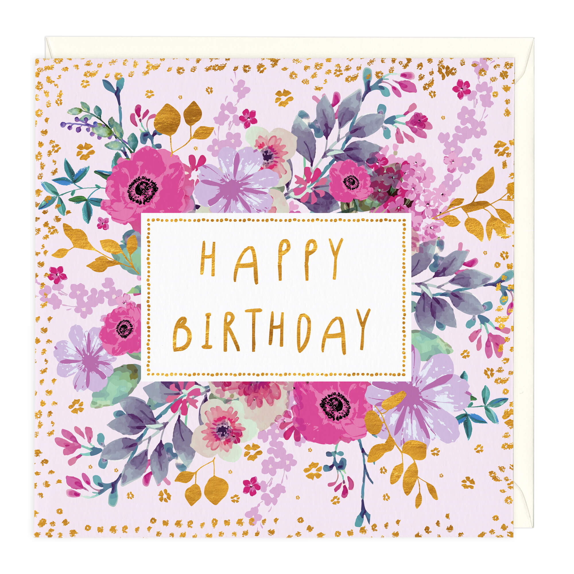 Floral Garden Happy Birthday Card Whistlefish