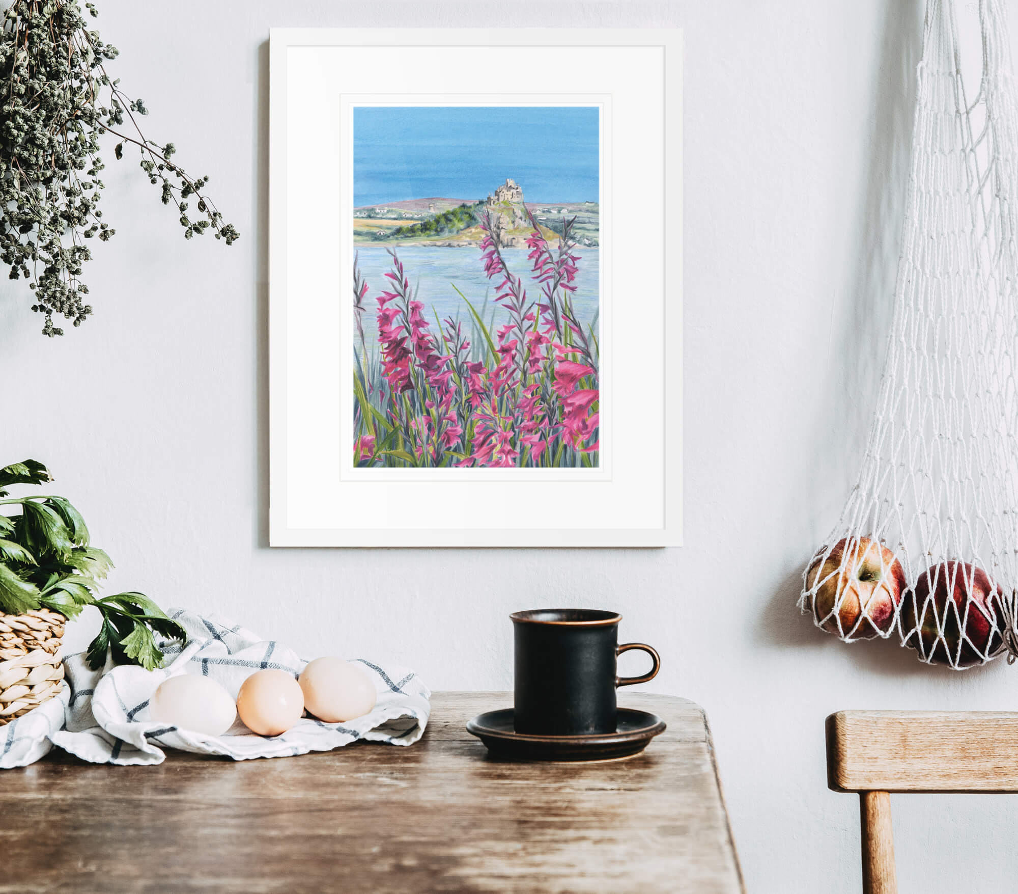 An image of A View of St Michael's Mount Art Print Whistlefish