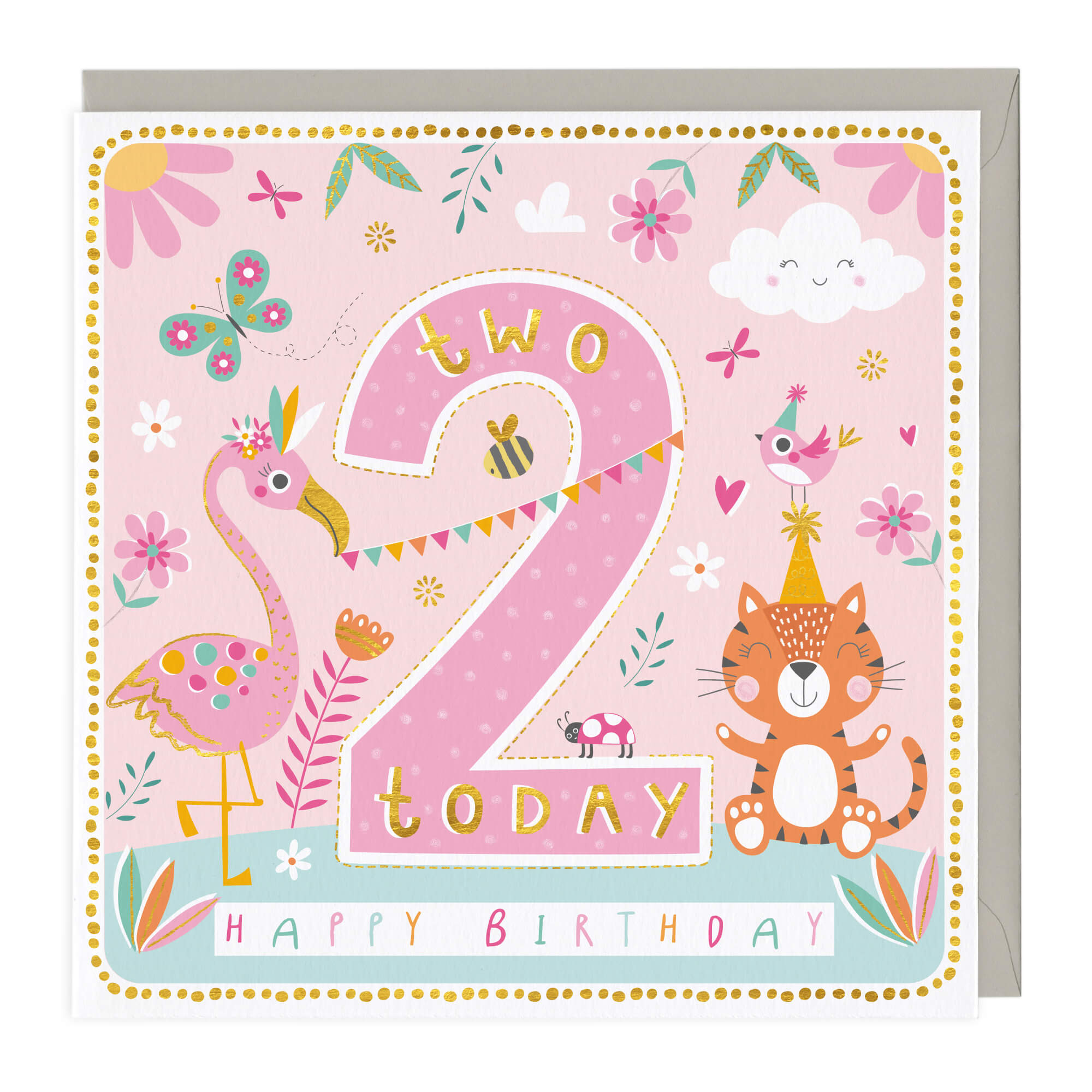 An image of 2 Today Cheerful Animals Birthday Card Whistlefish