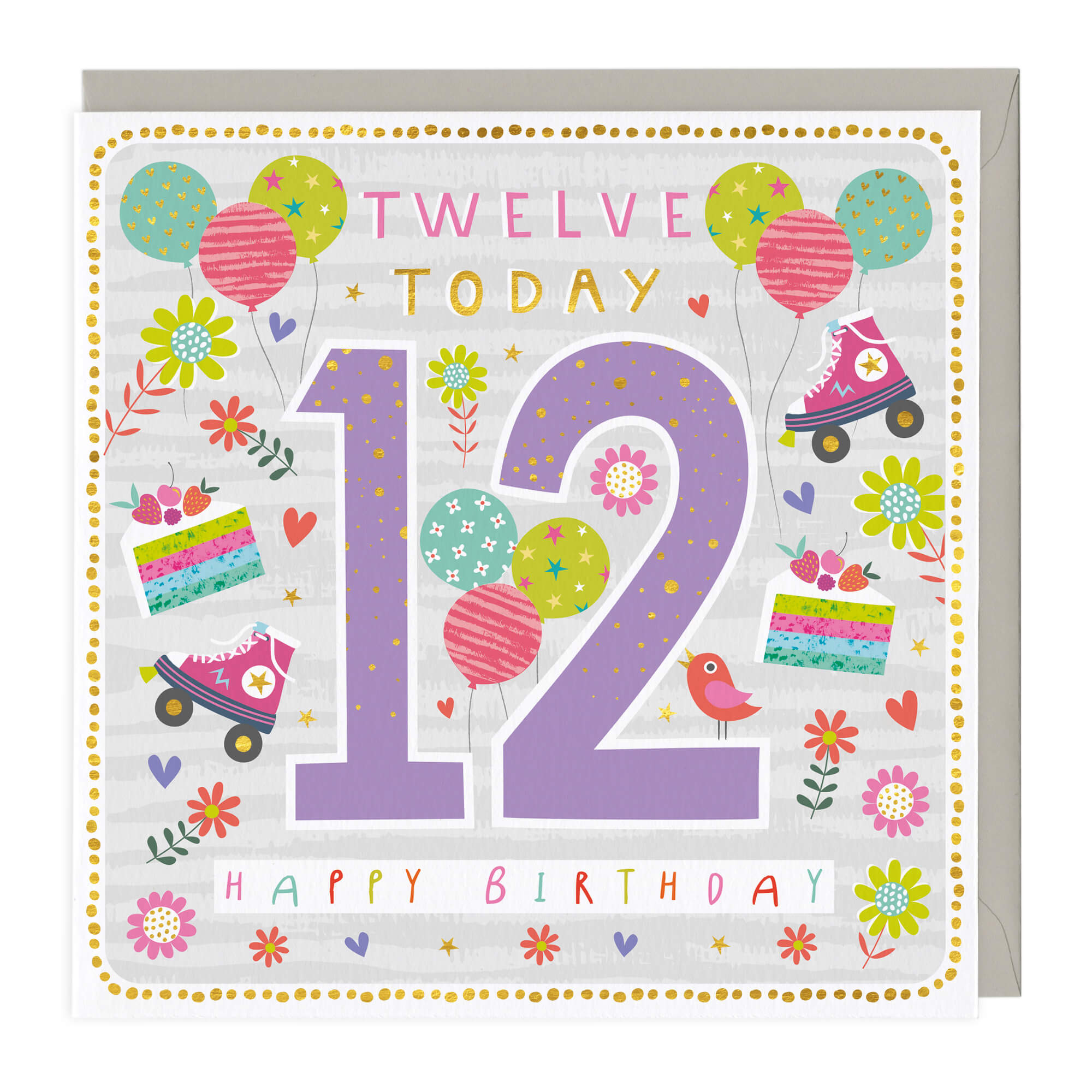An image of 12 Today Roller Party Birthday Card Whistlefish