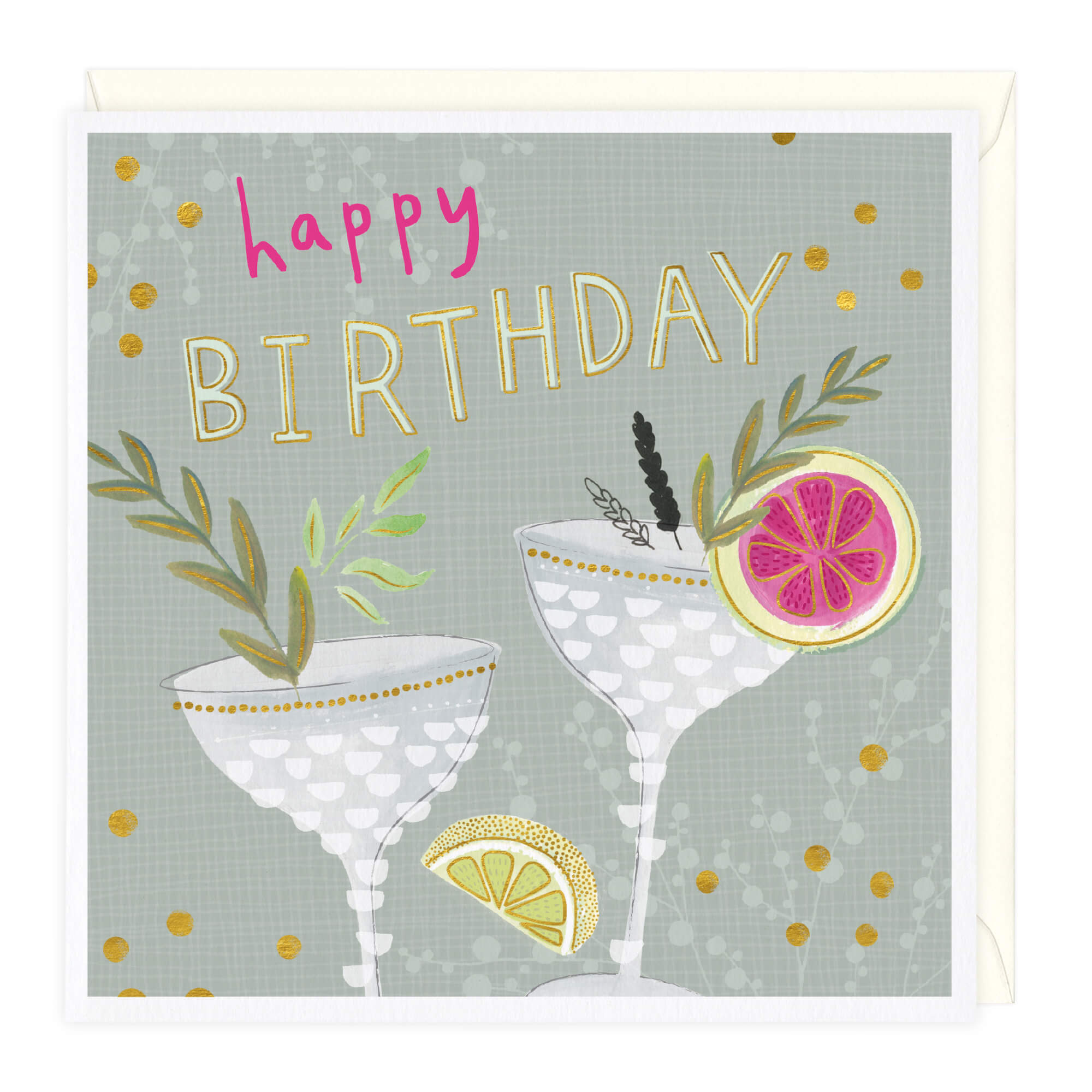 Classy Cocktails Birthday Card