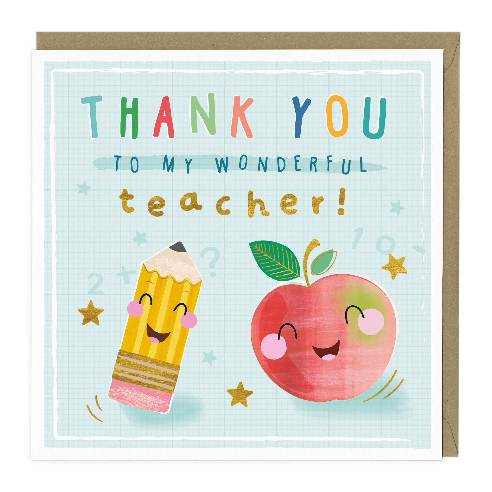 An image of Wonderful Teacher Thank You Card Whistlefish