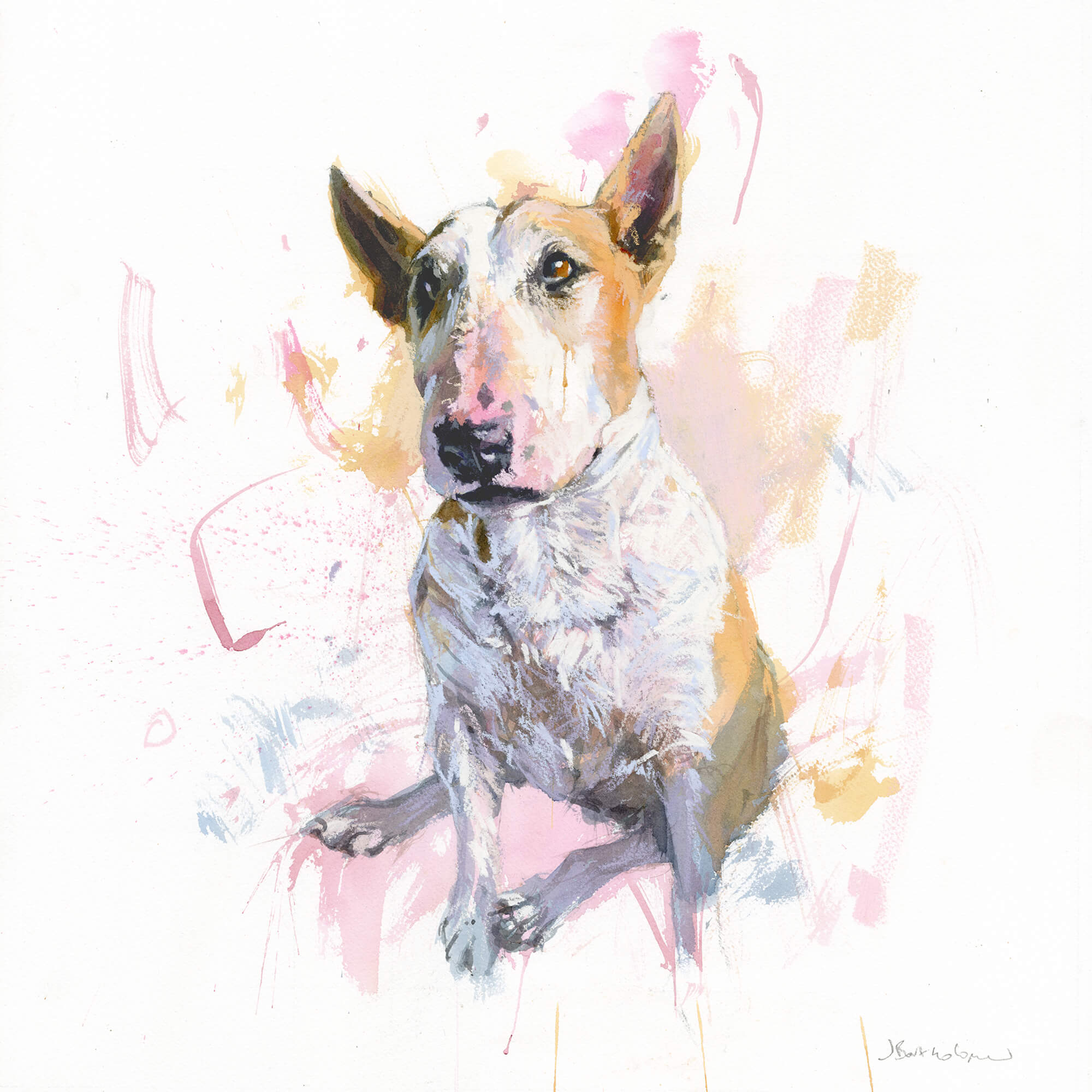 An image of Bull Terrier Art Print Whistlefish