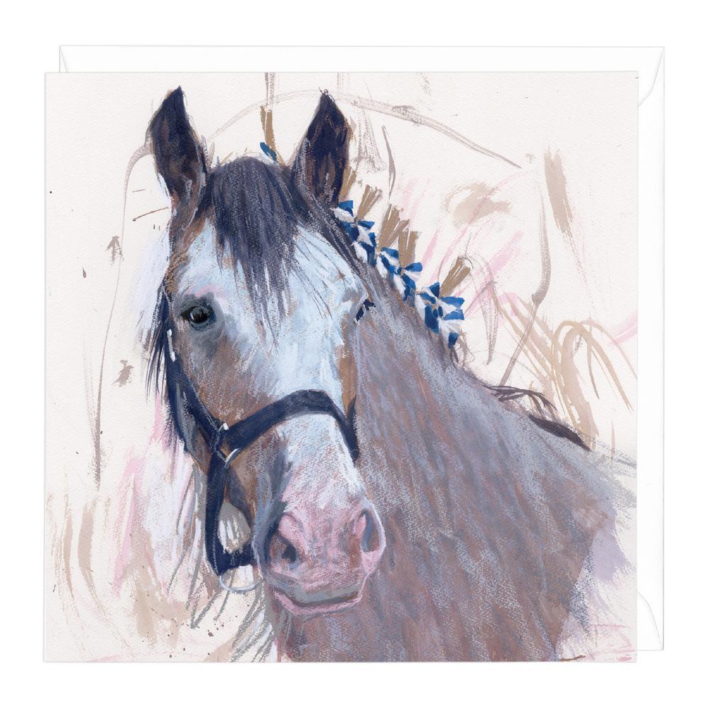 An image of Whitehills Bleu II Clydesdale Horse Card Whistlefish